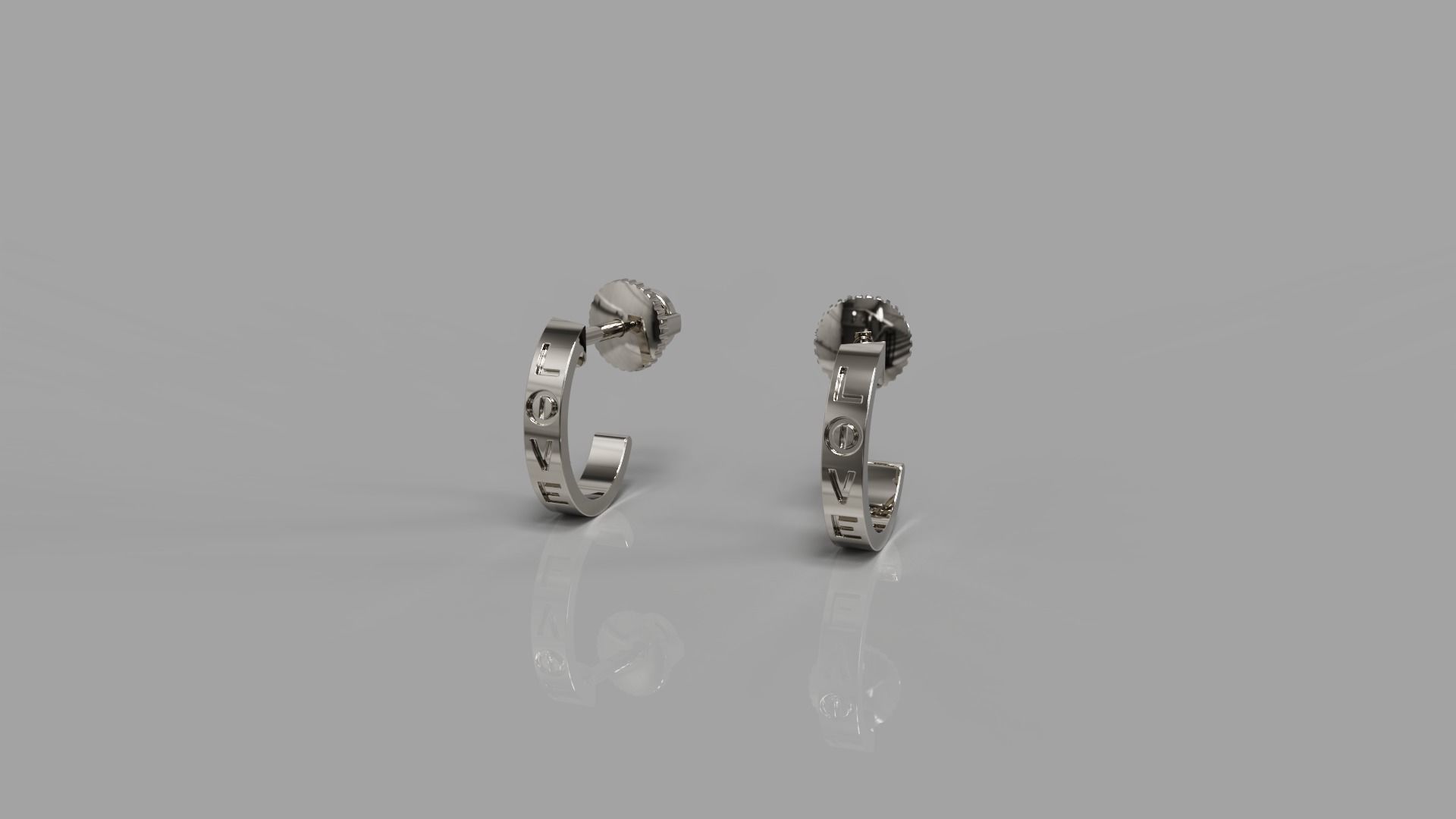 Small love Earrings 3D print model_4