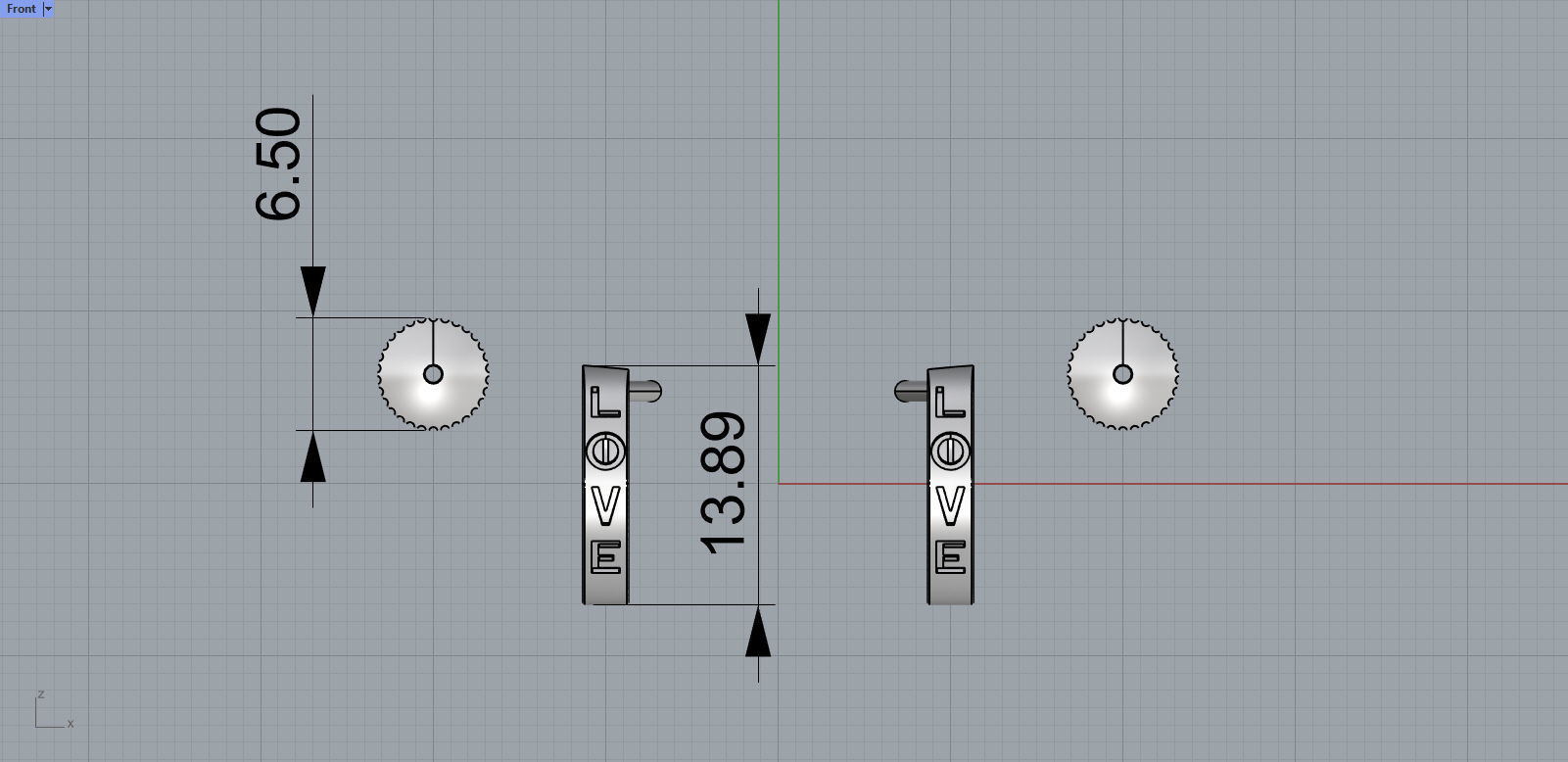 Small love Earrings 3D print model_13