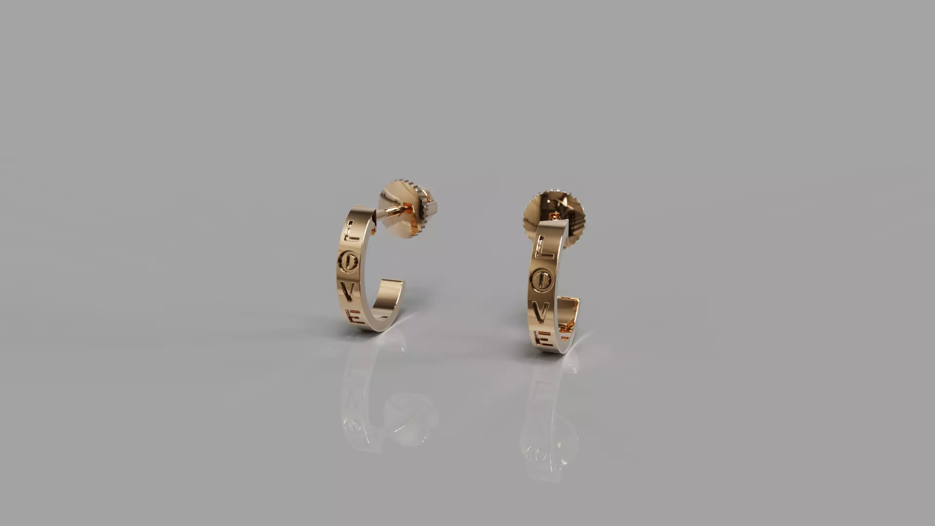 Small love Earrings 3D print model_0