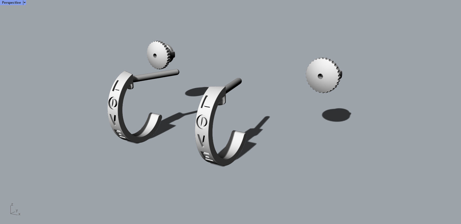 Small love Earrings 3D print model_16