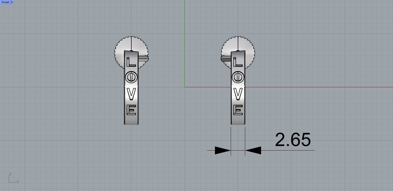 Small love Earrings 3D print model_14