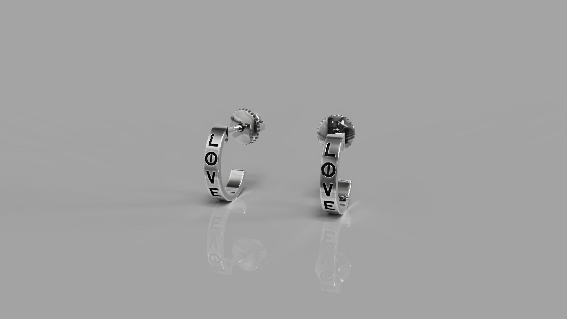 Small love Earrings 3D print model_6