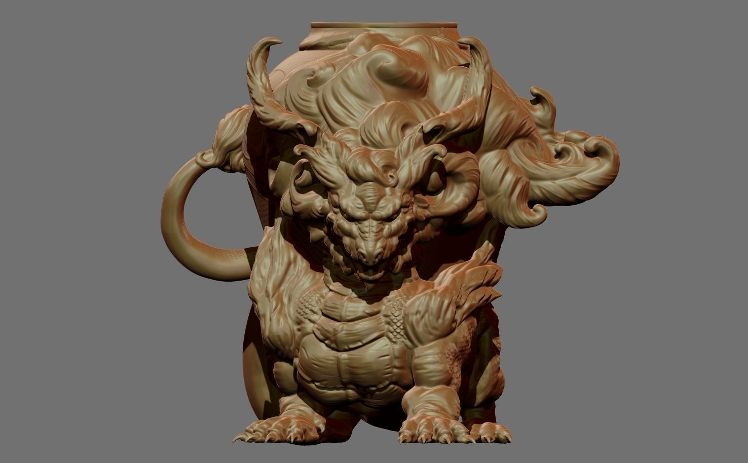Chinese-dragon pot 3D print model_6