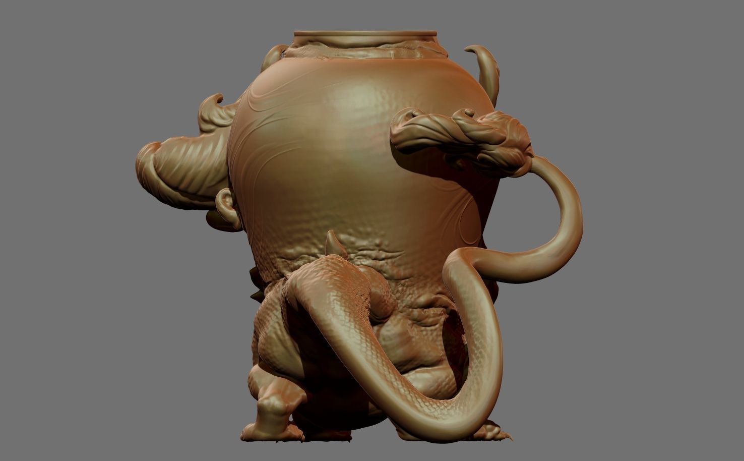 Chinese-dragon pot 3D print model_8