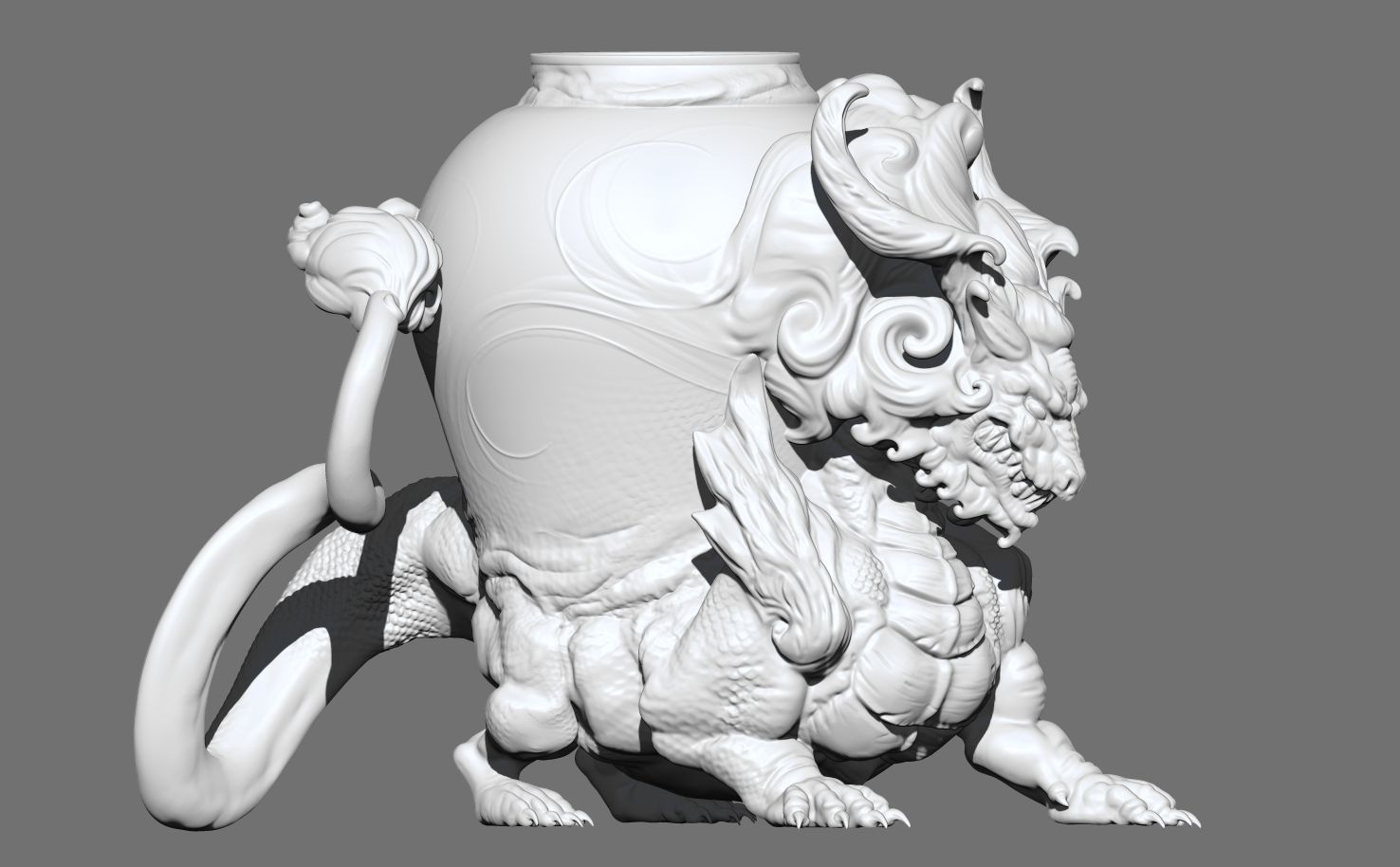 Chinese-dragon pot 3D print model_10