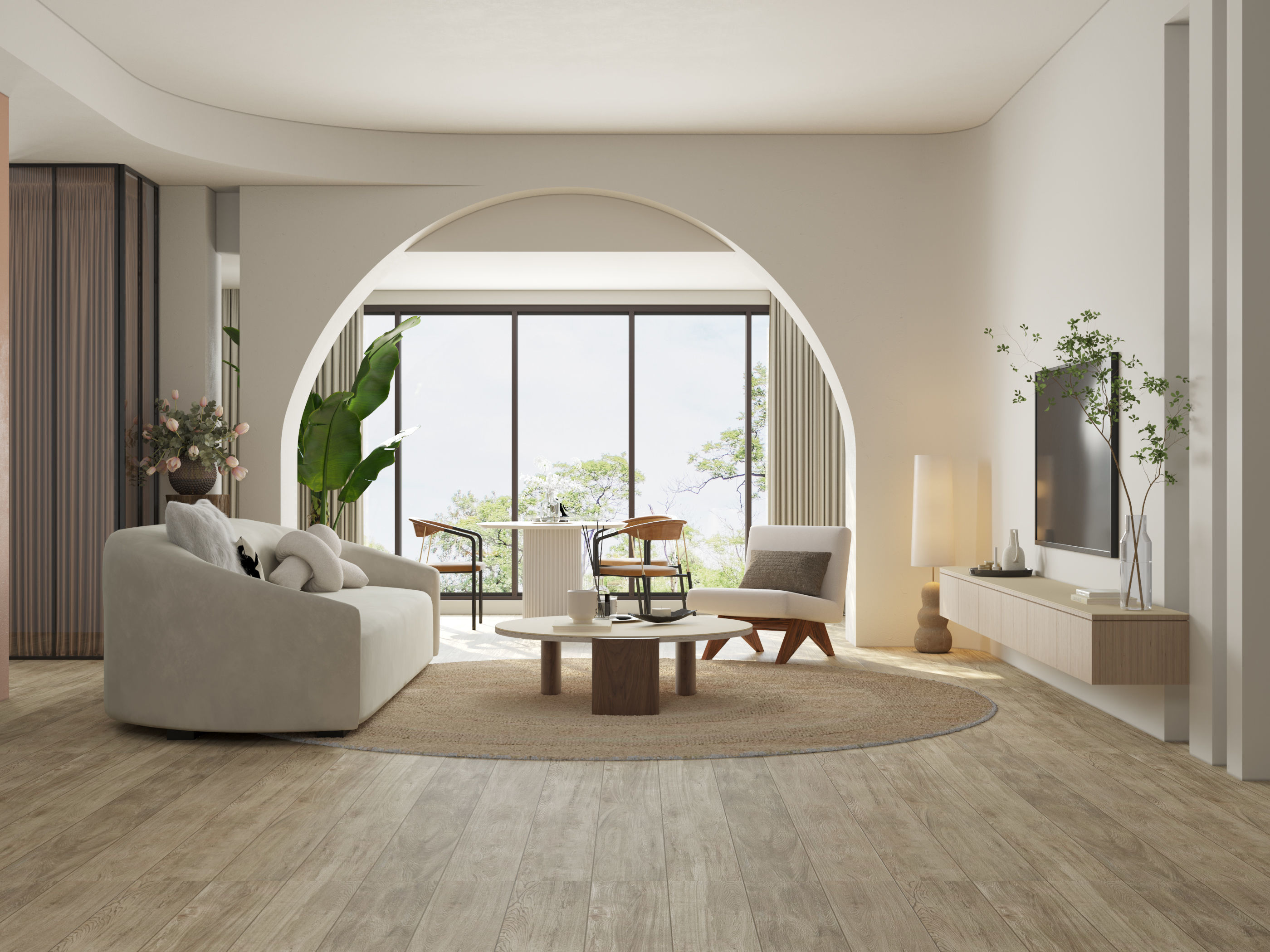 Mid Century interior scene 3D model 3D model_1