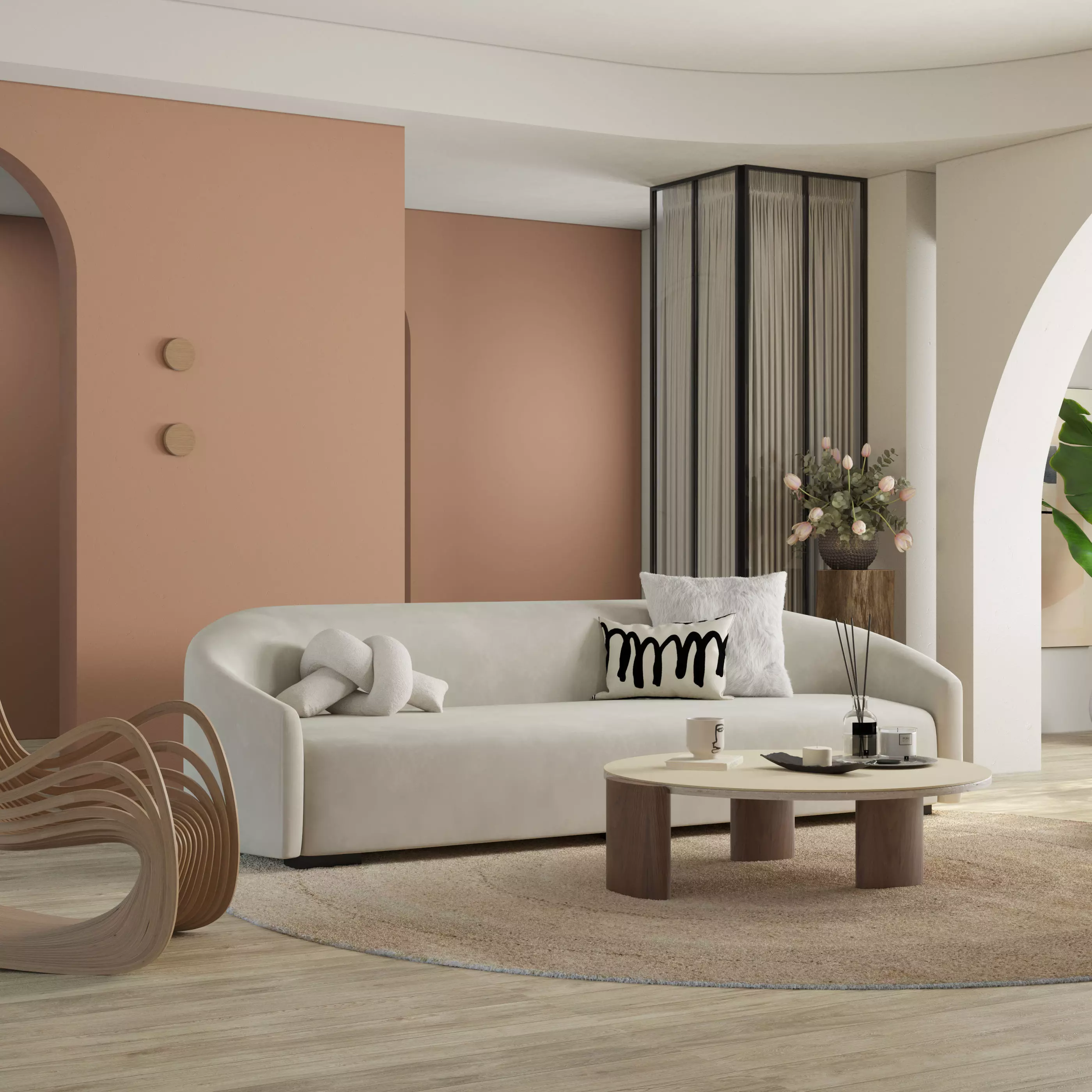 Mid Century interior scene 3D model 3D model_0