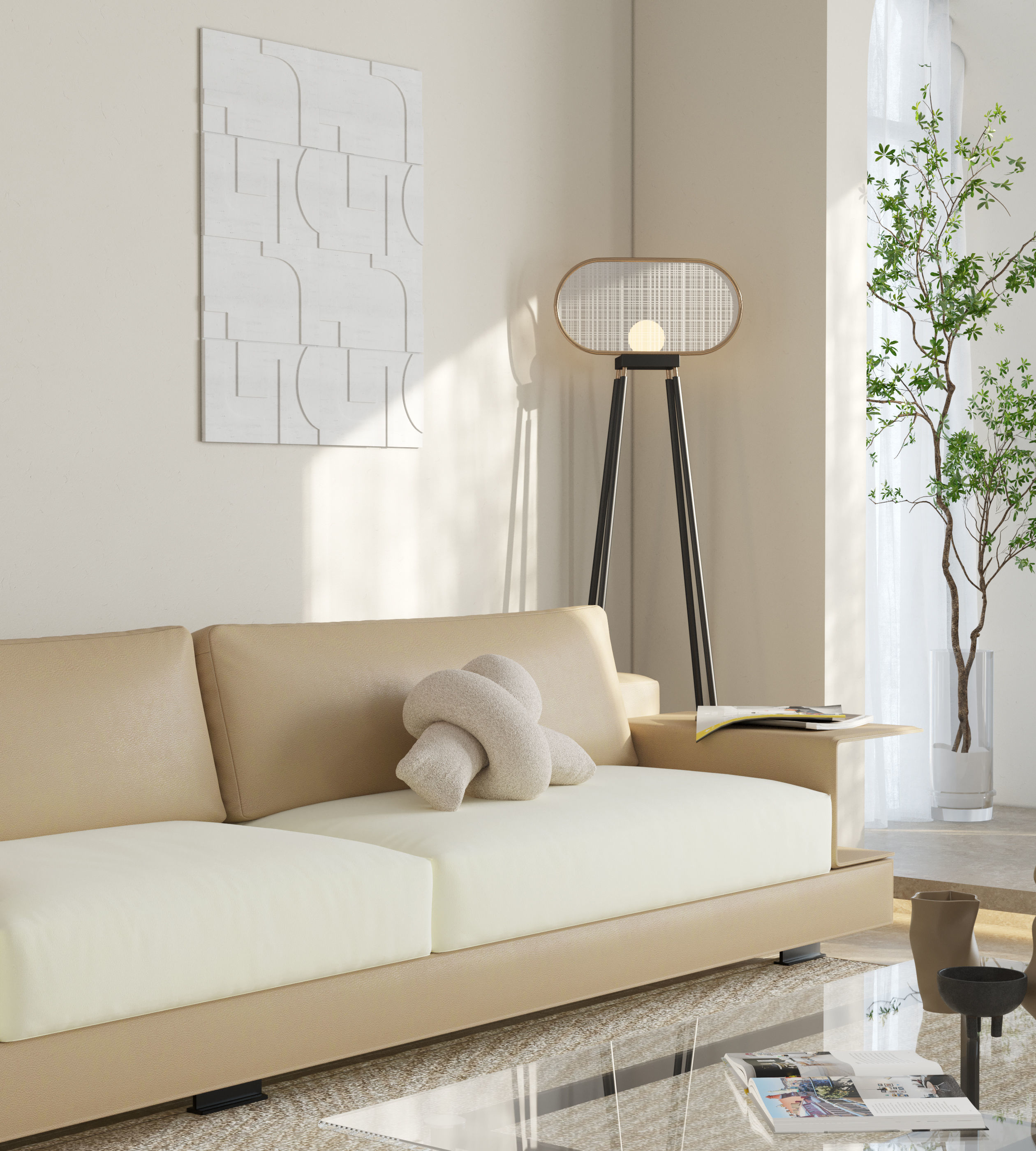 Mid Century interior scene 3D model 3D model_8