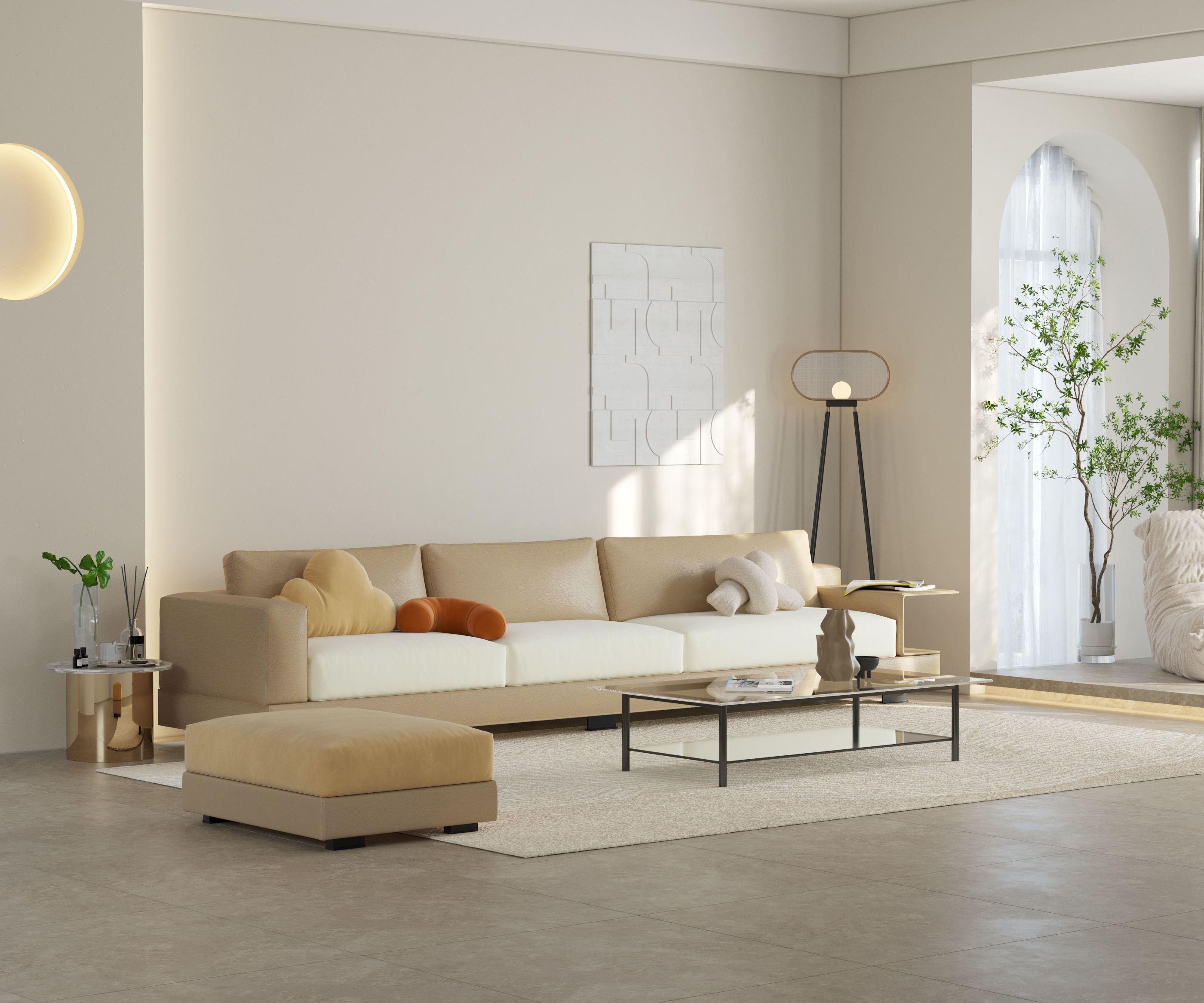 Mid Century interior scene 3D model 3D model_5