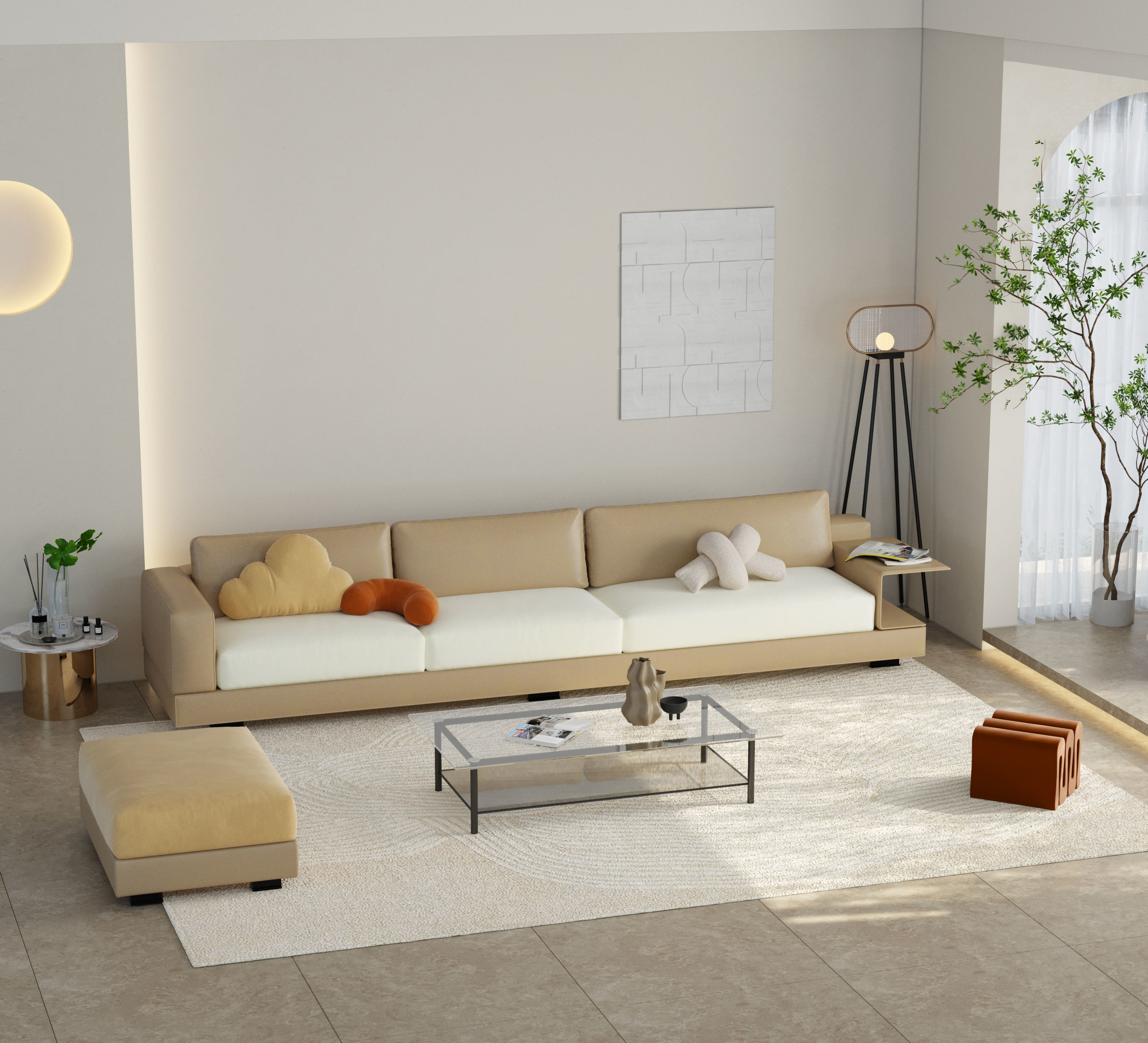 Mid Century interior scene 3D model 3D model_6