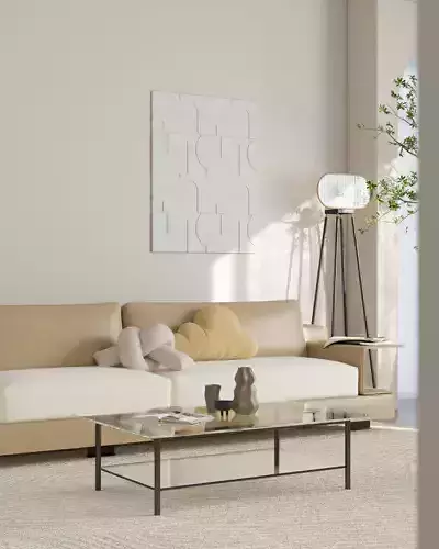 Mid Century interior scene 3D model