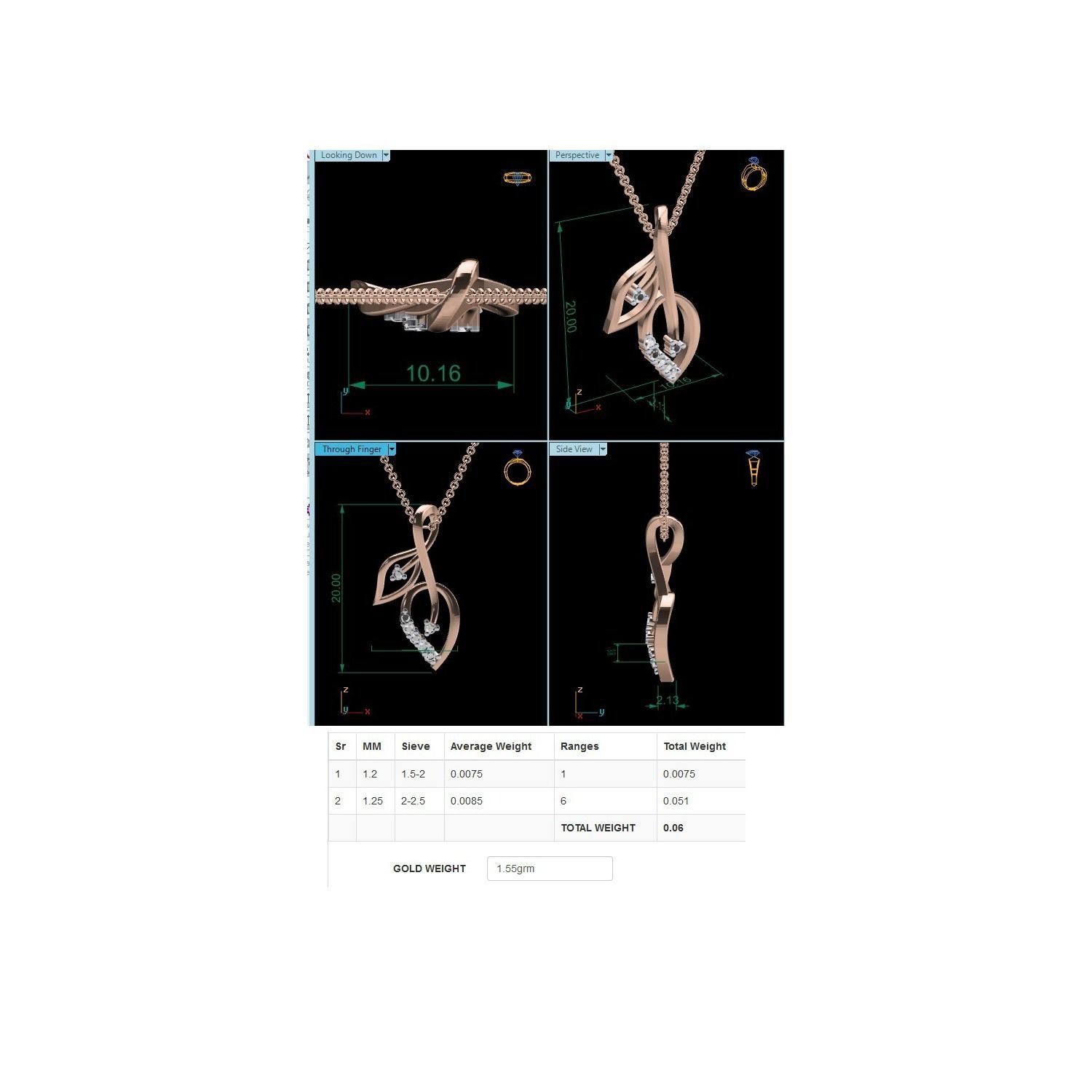 Women Pendant STL OBJ FBX Renders Details 3D print model_14