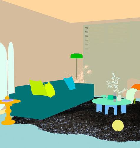 Parisian interior scene 3D model 3D model 7