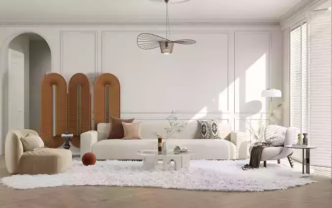 Parisian interior scene 3D model