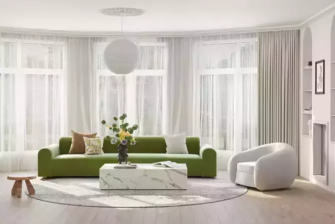 Modern residential indoor 3 d model 3D model