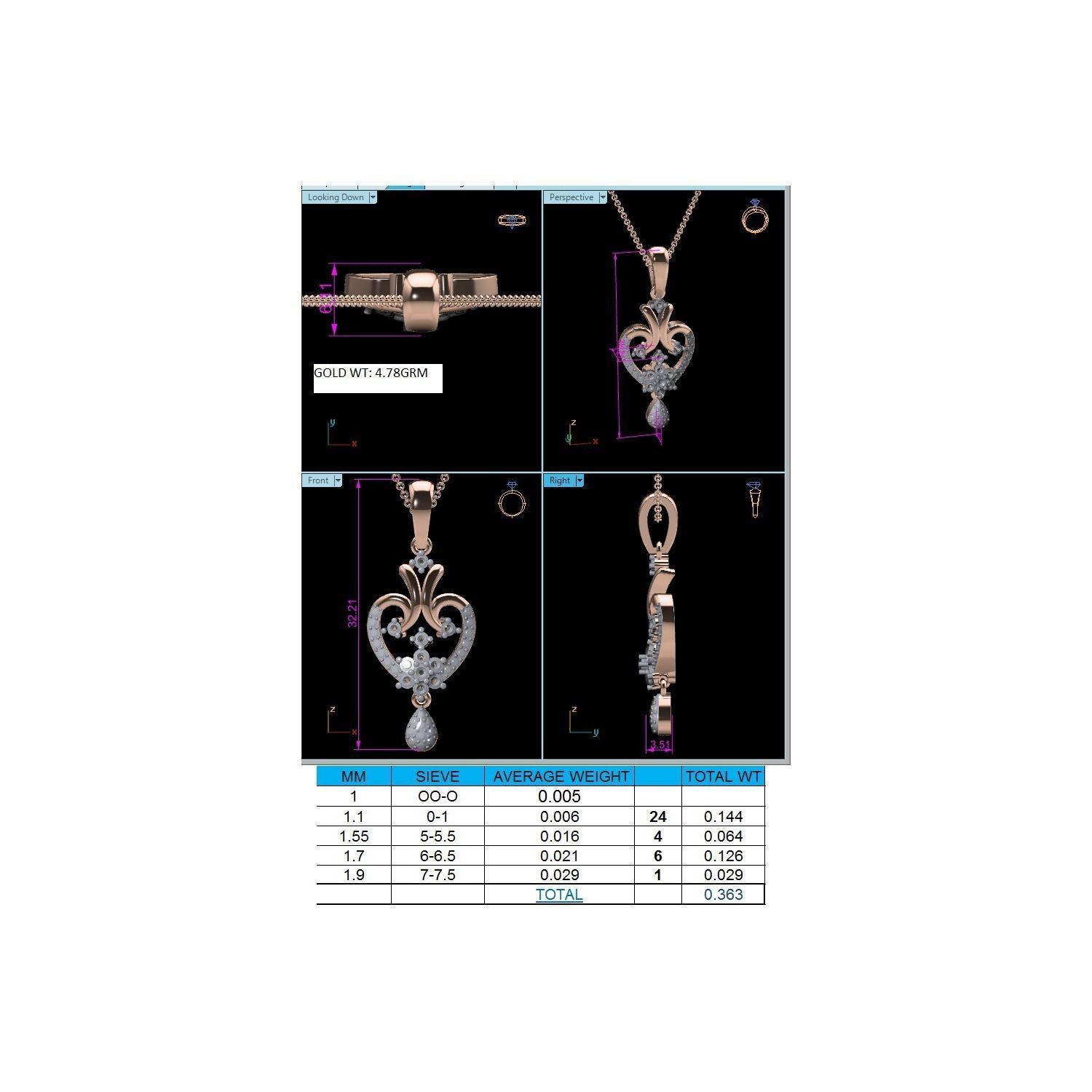 Women Pendant STL OBJ FBX Renders Details 3D print model_10