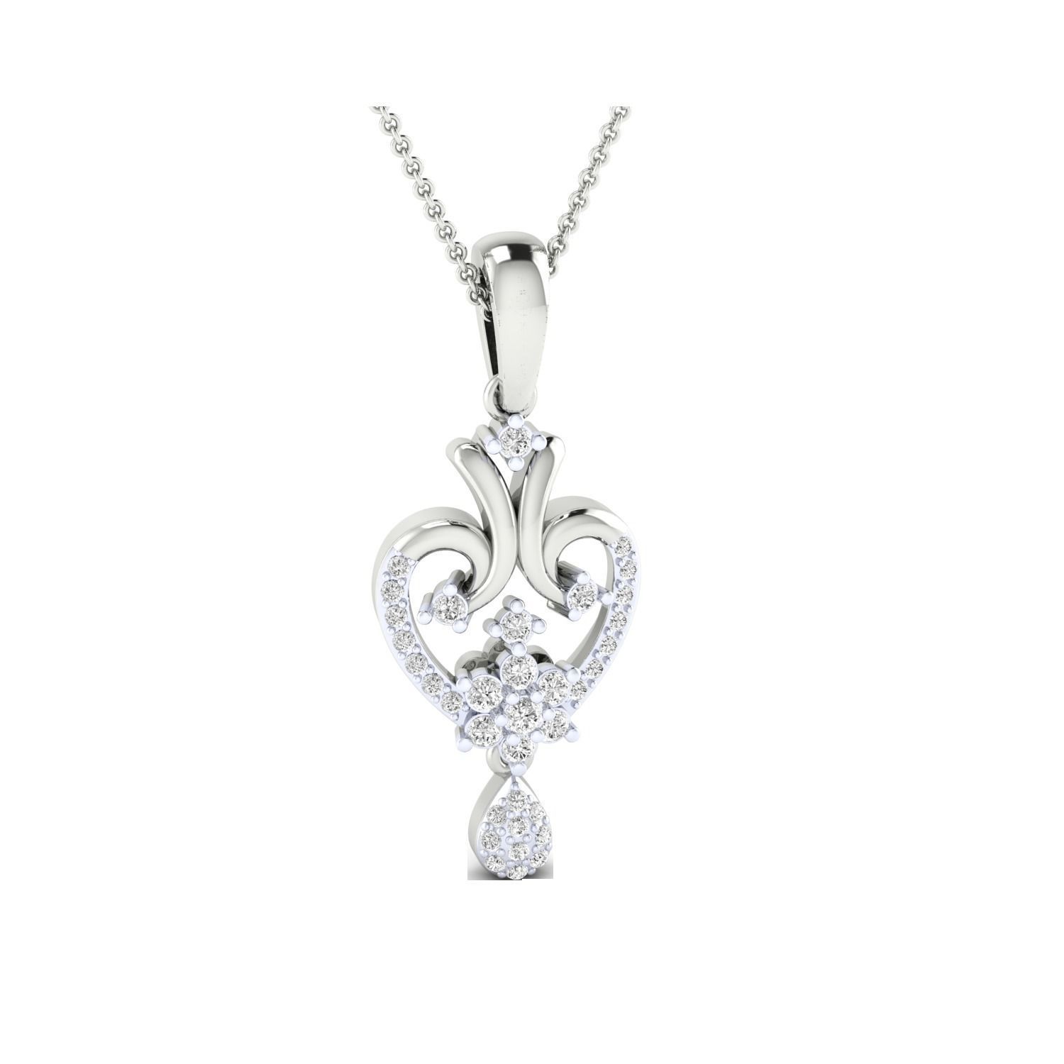 Women Pendant STL OBJ FBX Renders Details 3D print model_9