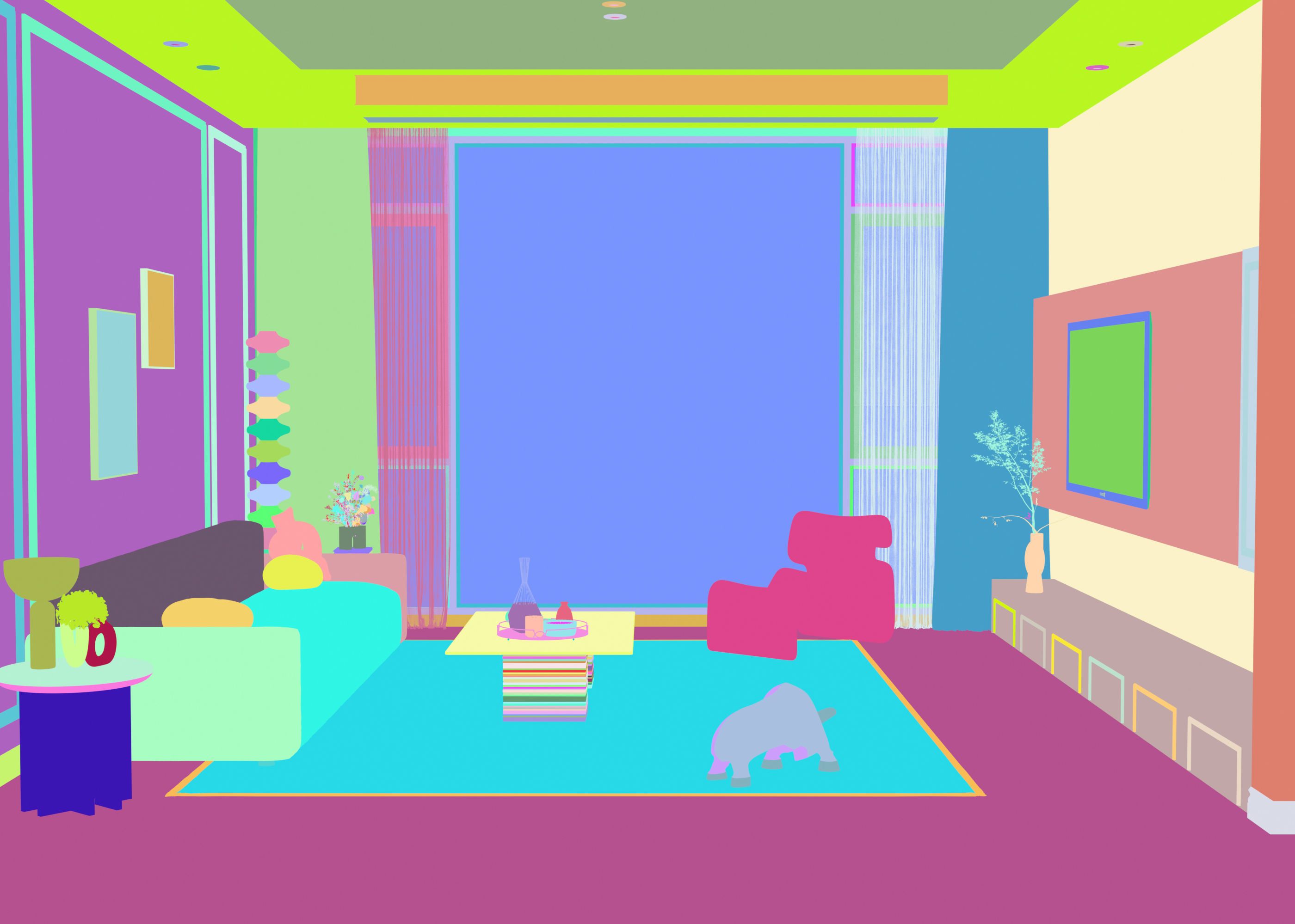 Modern residential indoor 3 d model 3D model_2