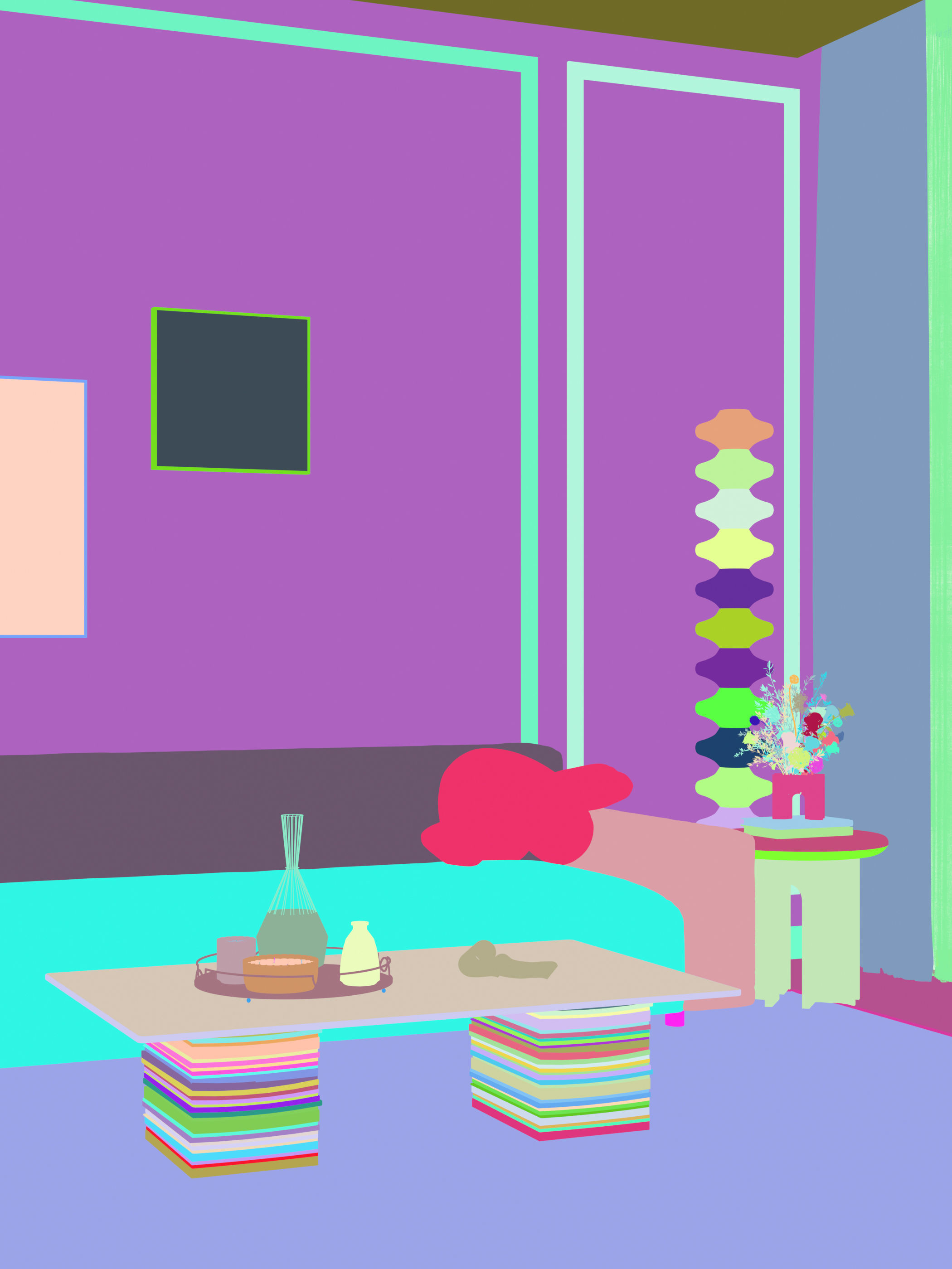 Modern residential indoor 3 d model 3D model_4