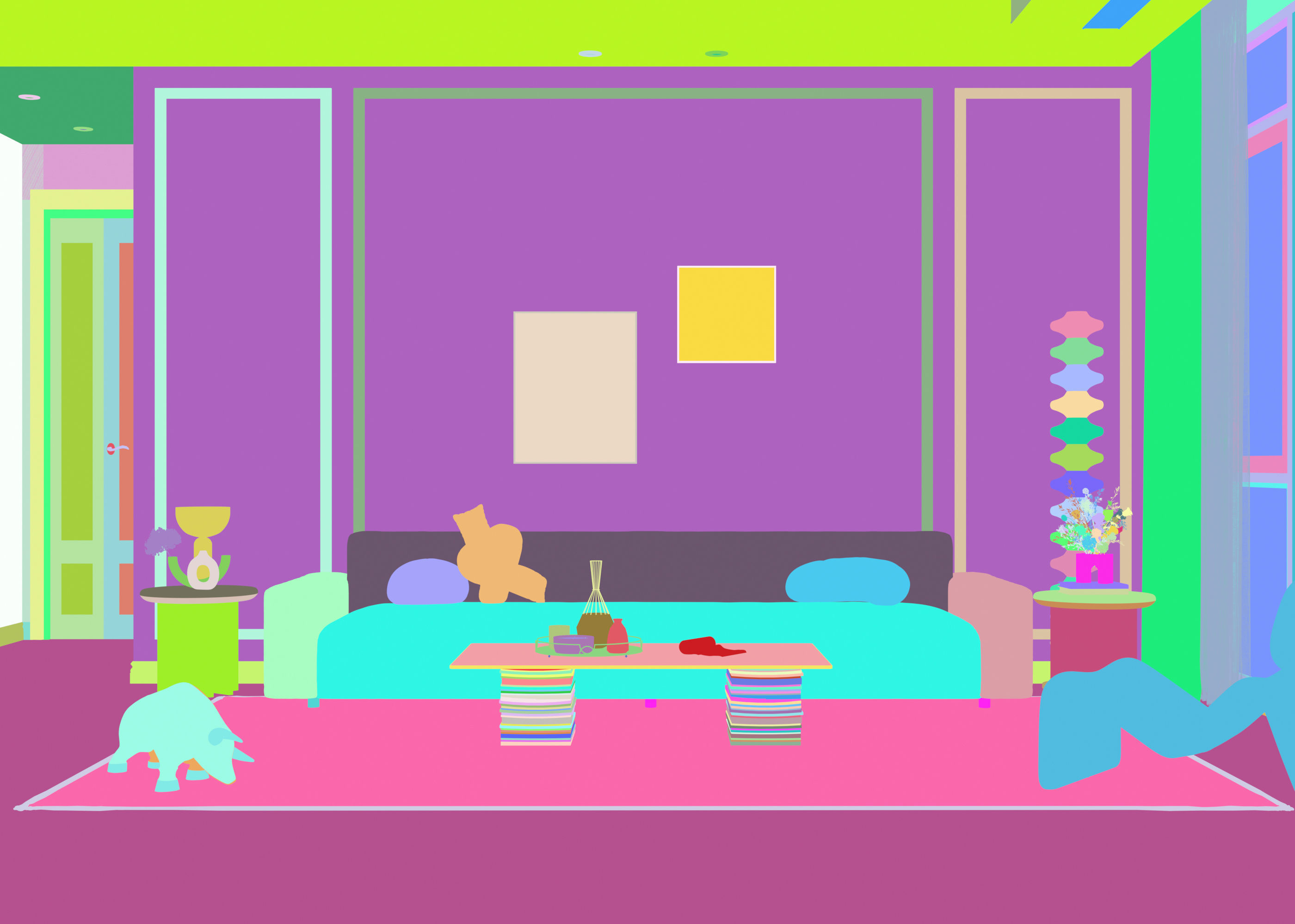 Modern residential indoor 3 d model 3D model_1