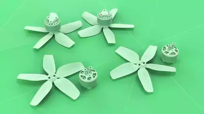 AVATA drone motor 3d model with original props