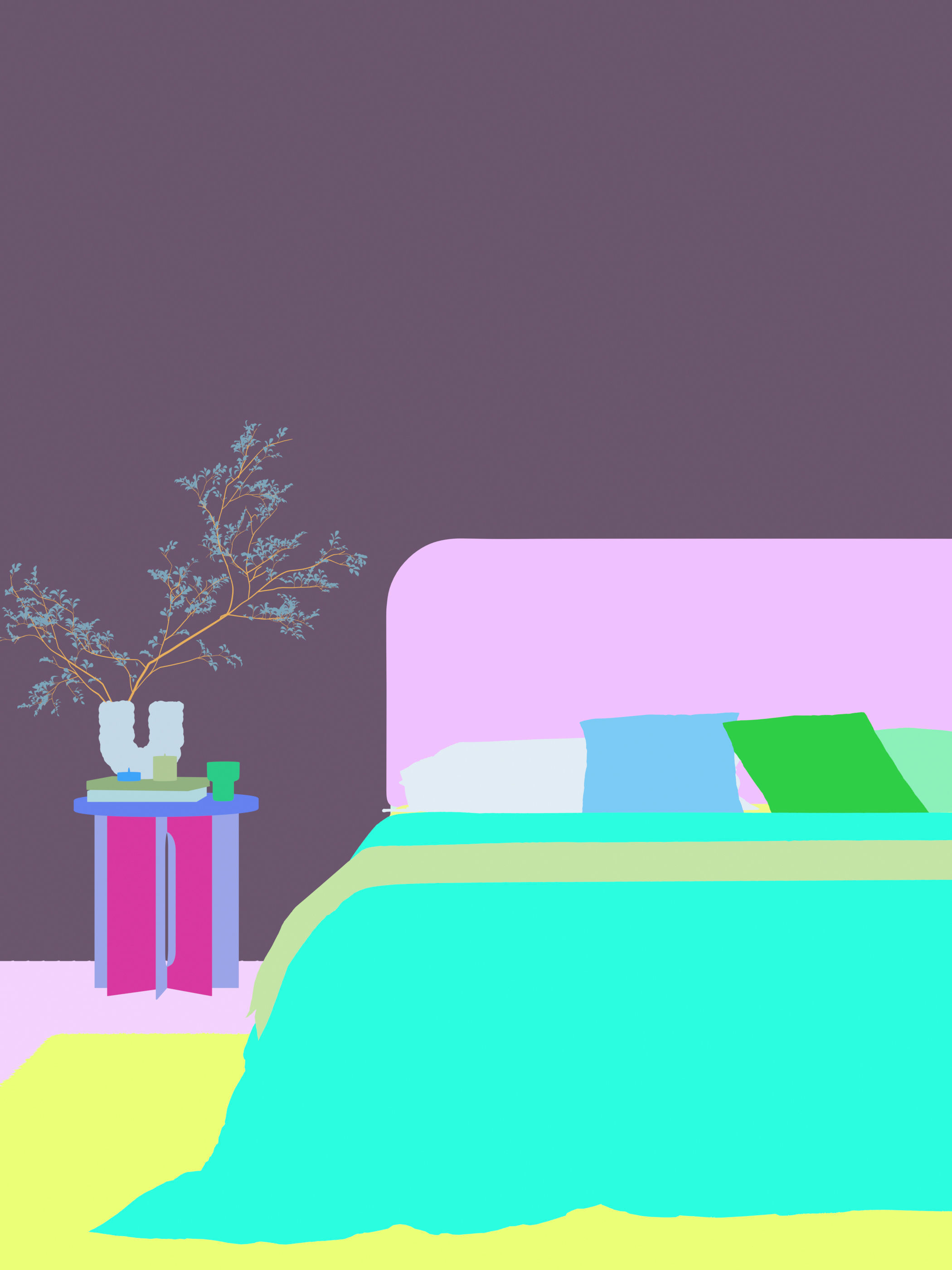 Comfortable bedroom interior scene 3D model 3D model_2