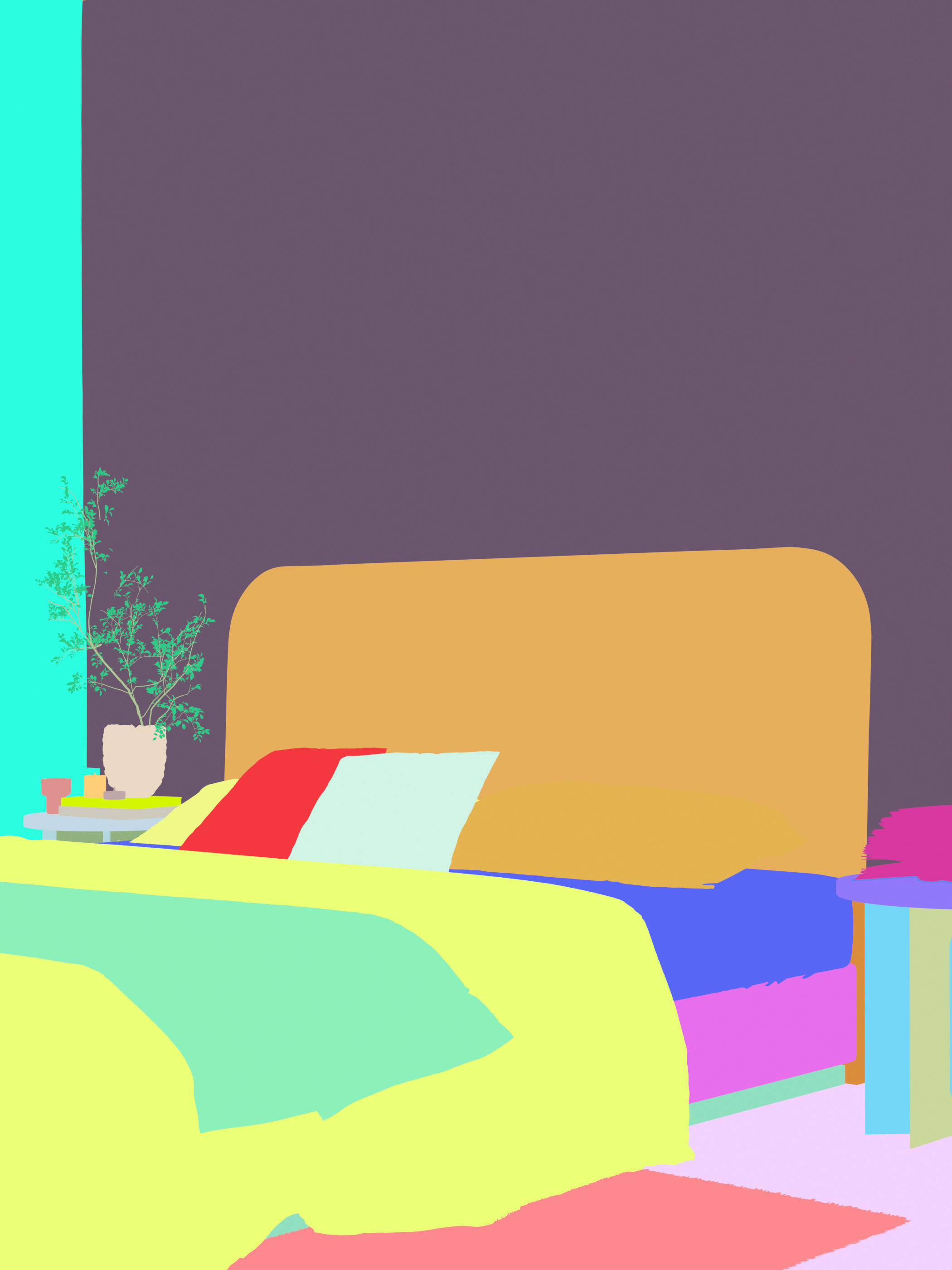 Comfortable bedroom interior scene 3D model 3D model_4