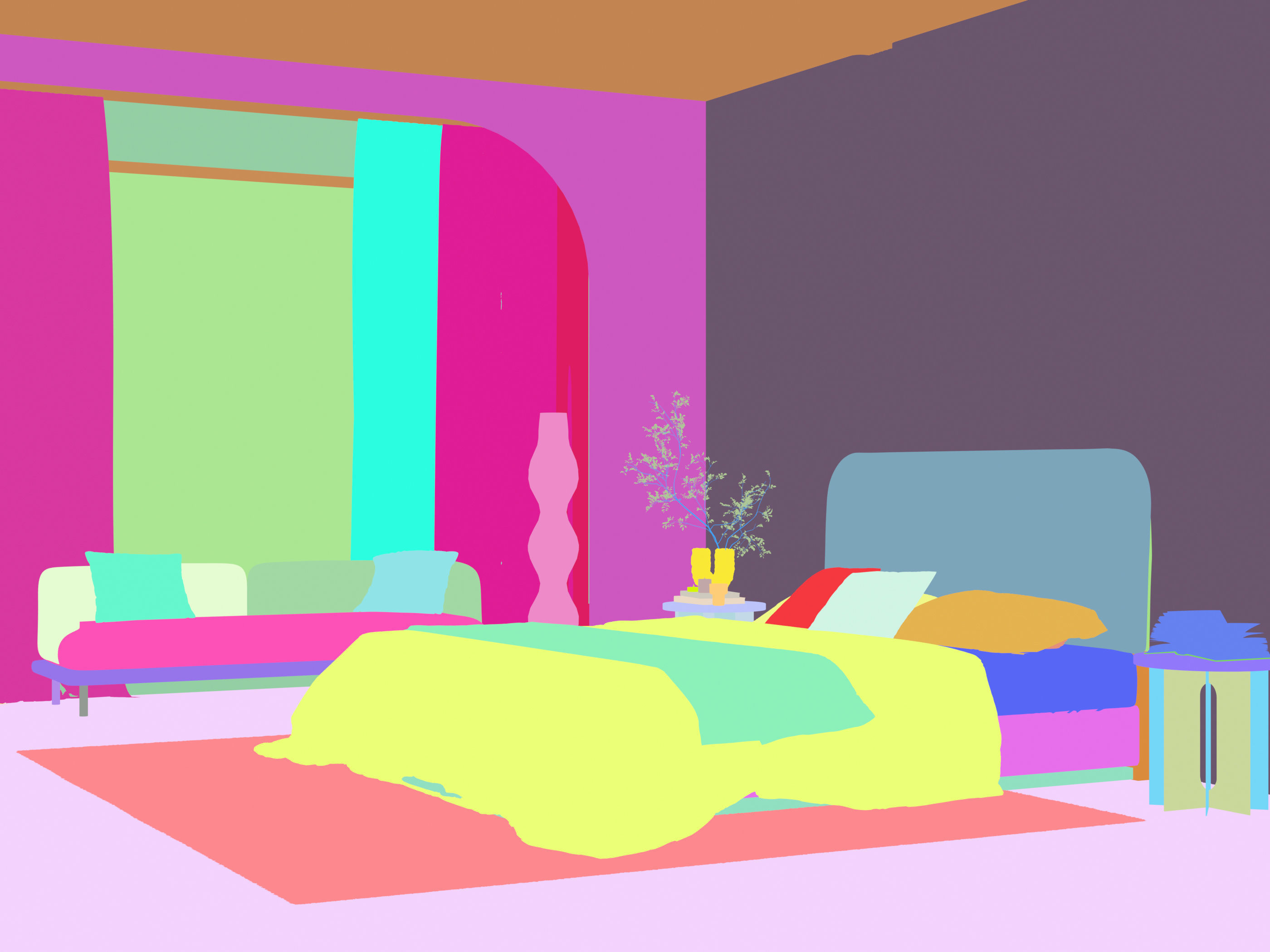 Comfortable bedroom interior scene 3D model 3D model_9