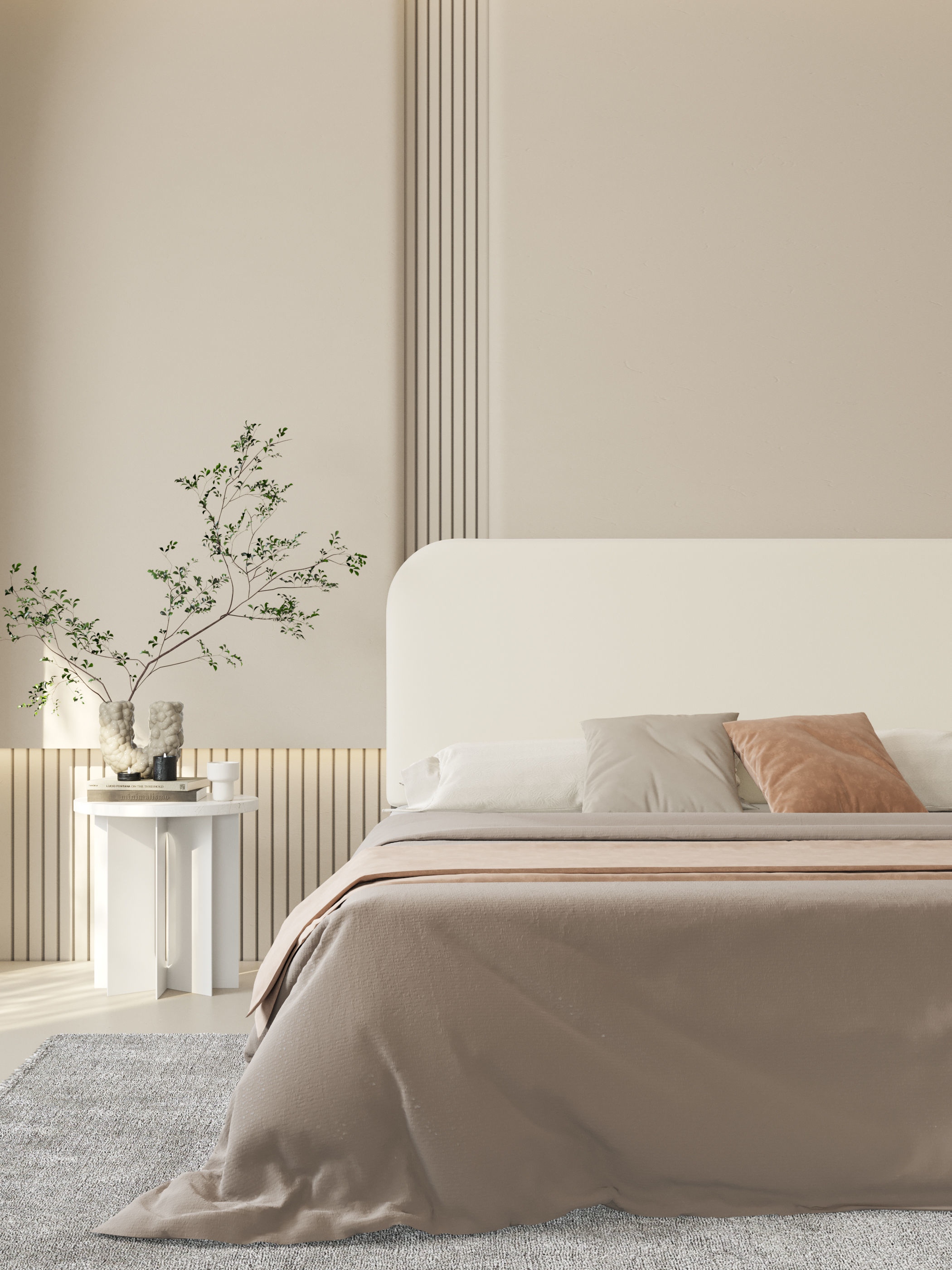 Comfortable bedroom interior scene 3D model 3D model_3