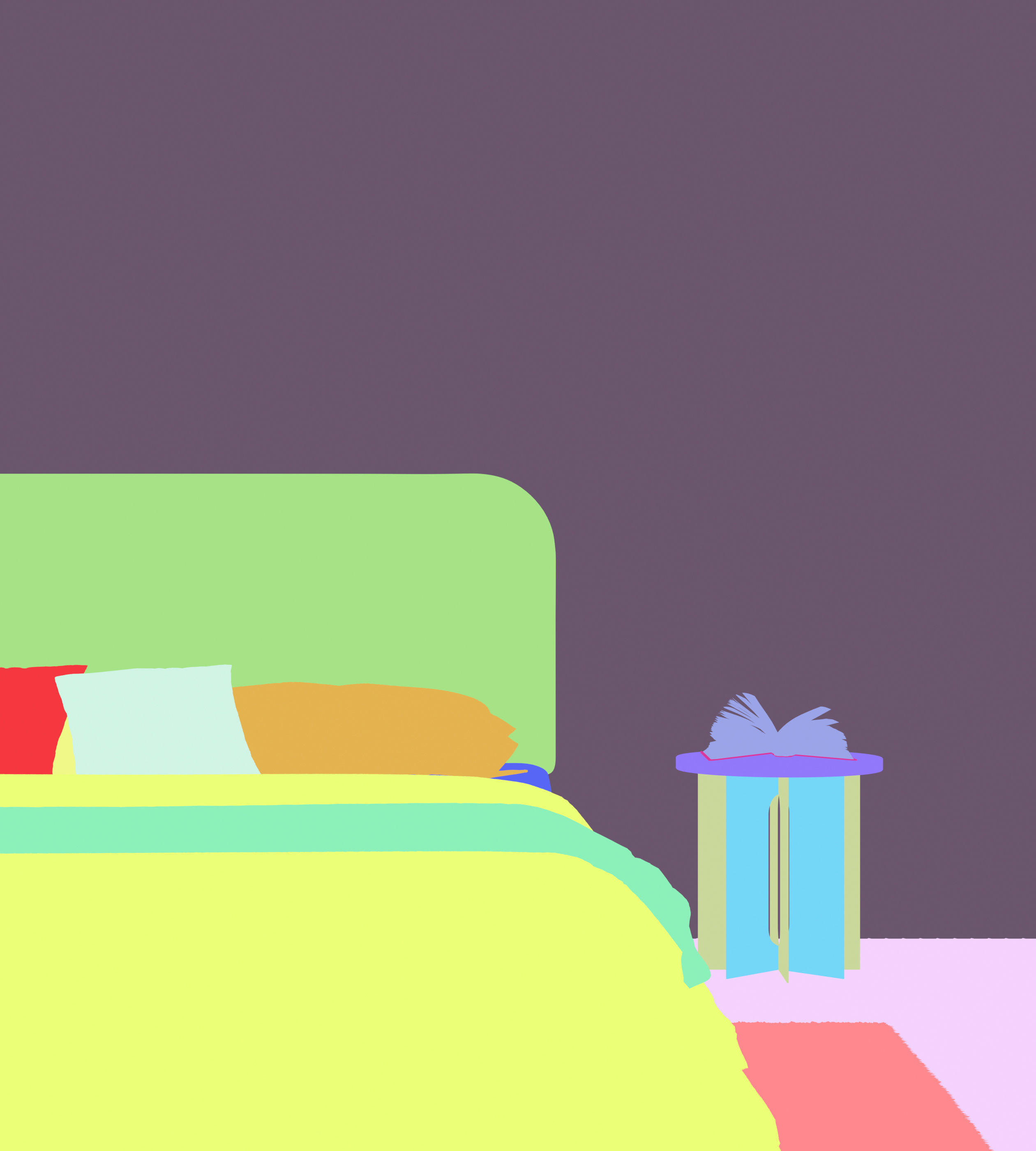 Comfortable bedroom interior scene 3D model 3D model_16