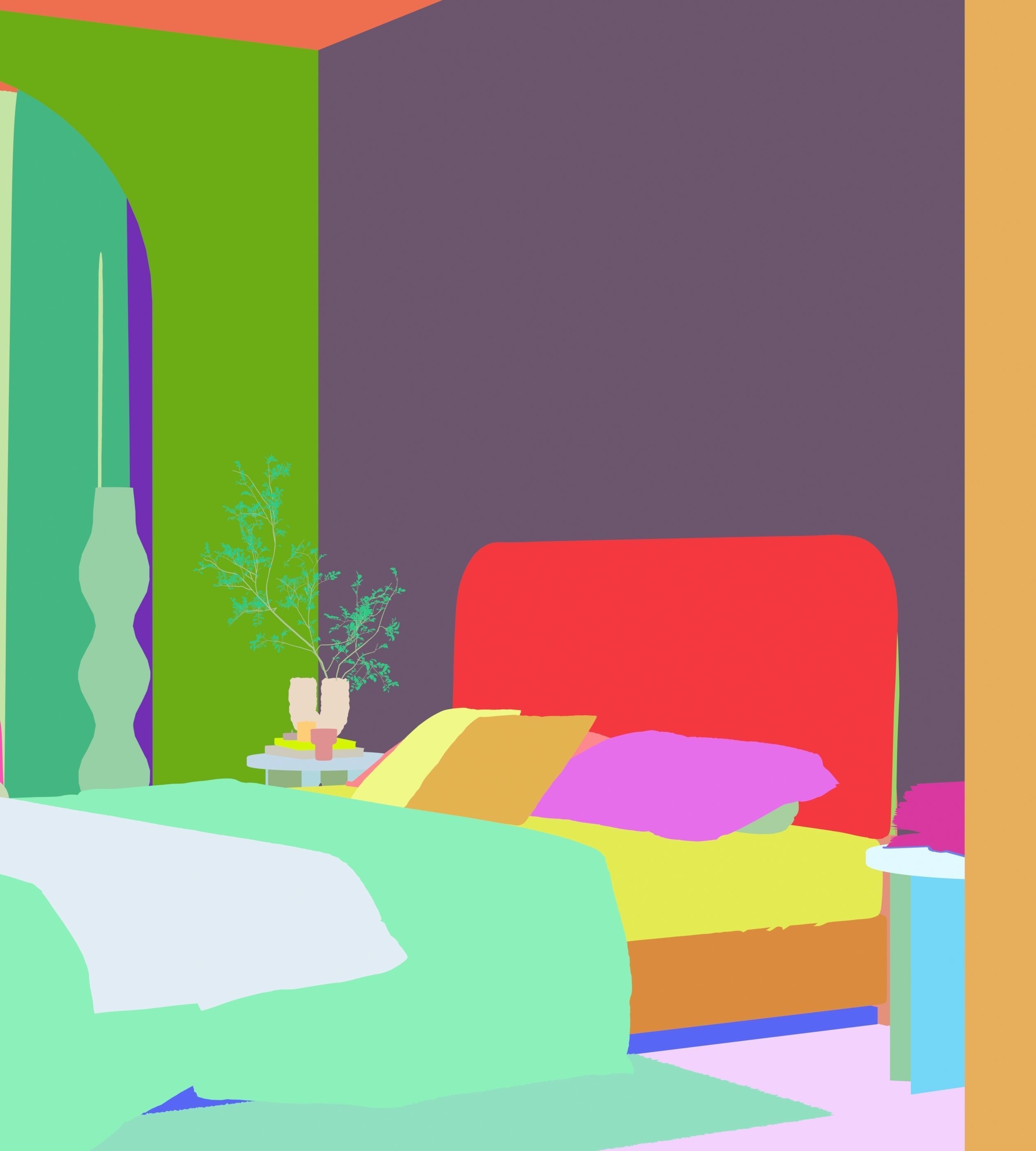 Comfortable bedroom interior scene 3D model 3D model_13