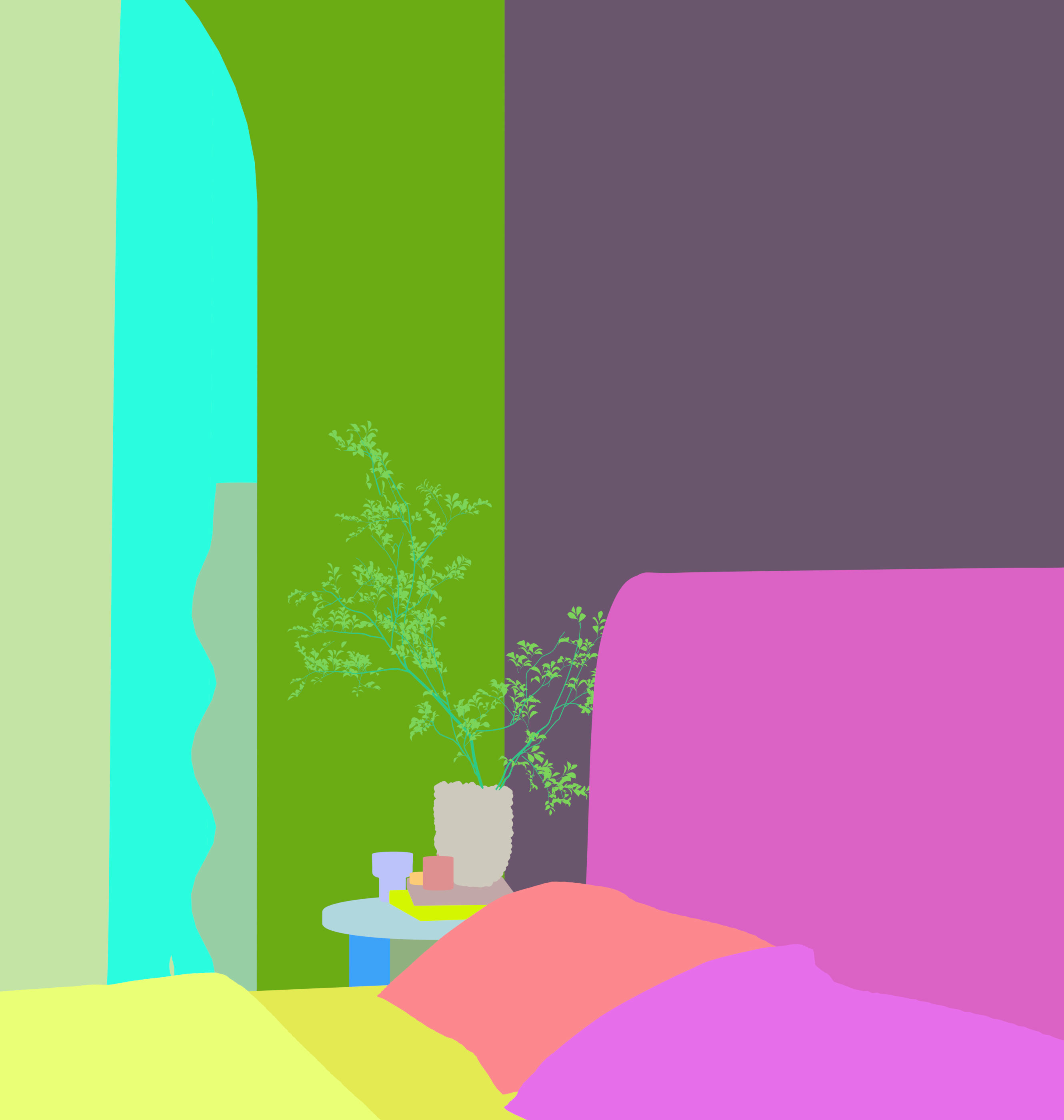 Comfortable bedroom interior scene 3D model 3D model_7