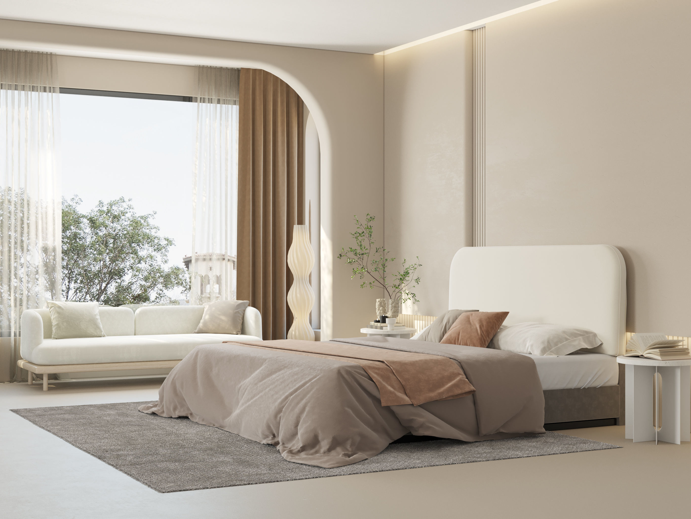 Comfortable bedroom interior scene 3D model 3D model_10