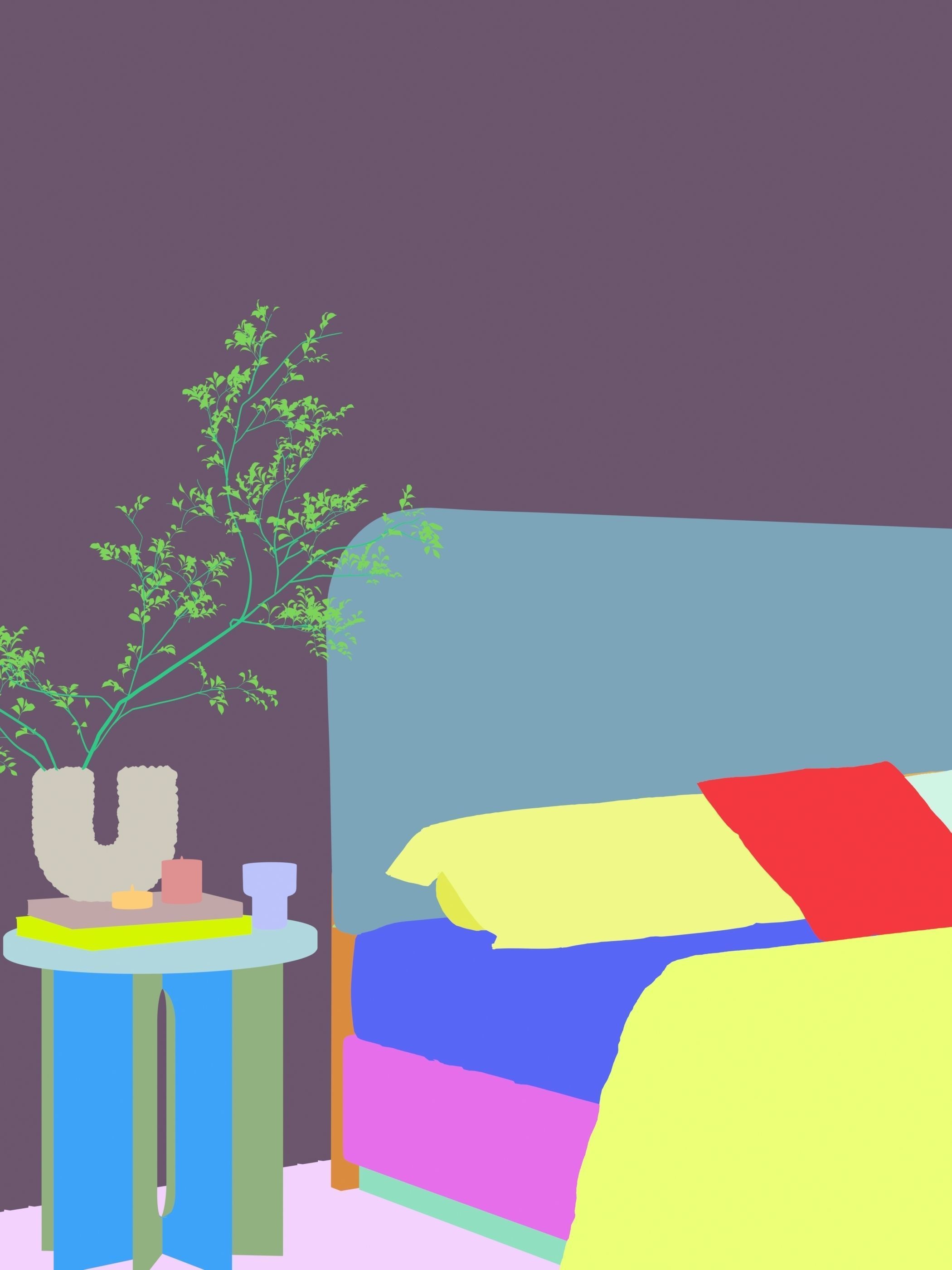 Comfortable bedroom interior scene 3D model 3D model_11