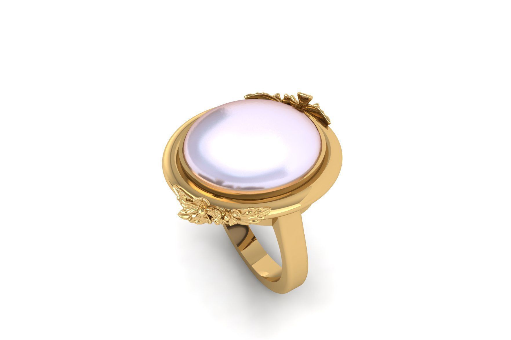 Pearl Ring and Pendant Set S 21 3D print model_1