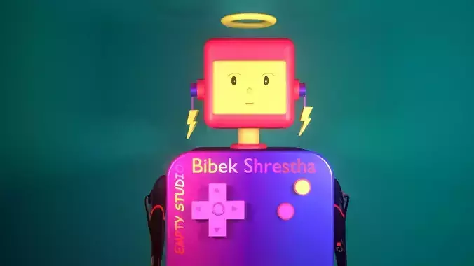 Box Robot Low-poly 3D model
