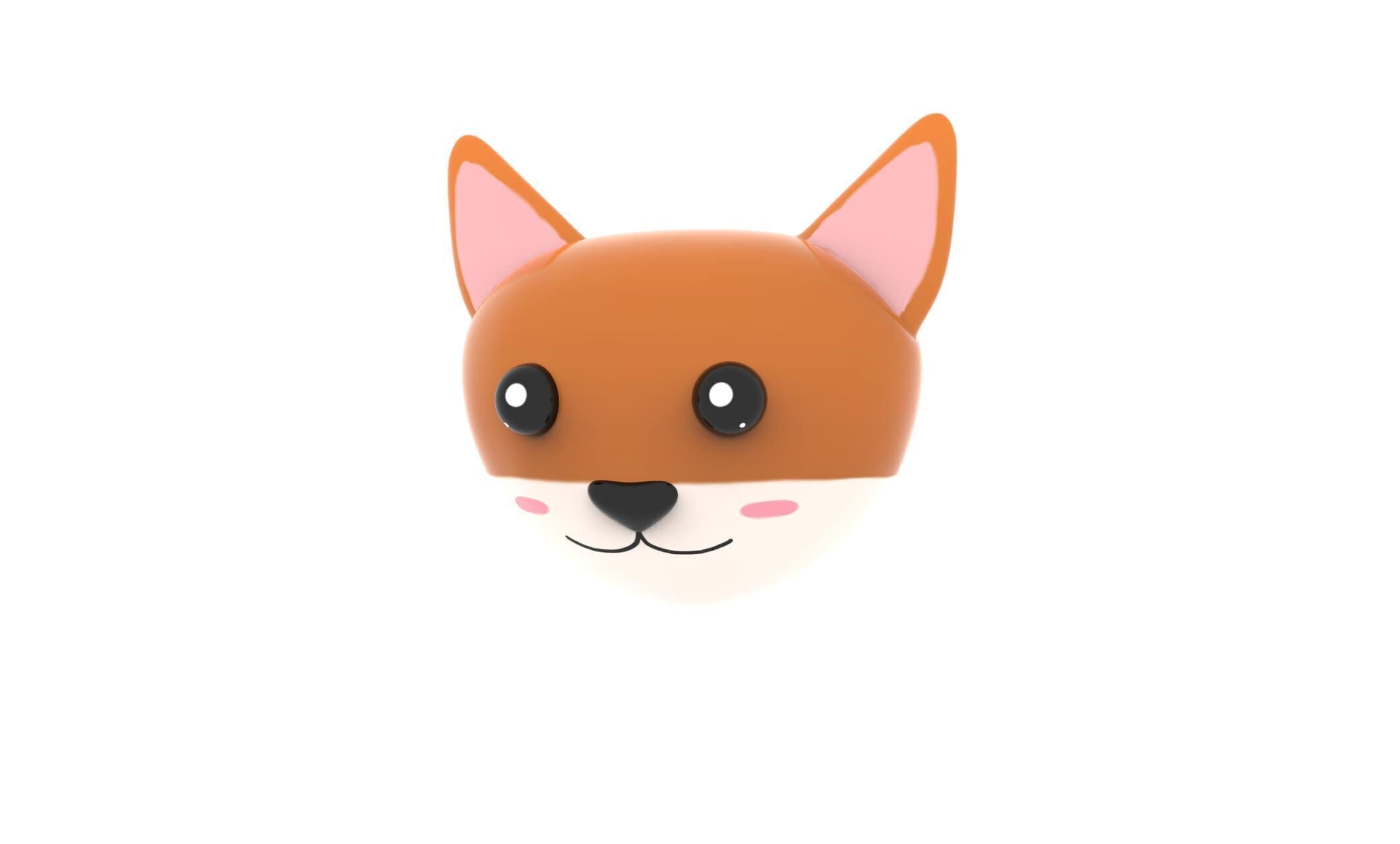 Animal Head 02 Cartoon Low-poly 3D model_6