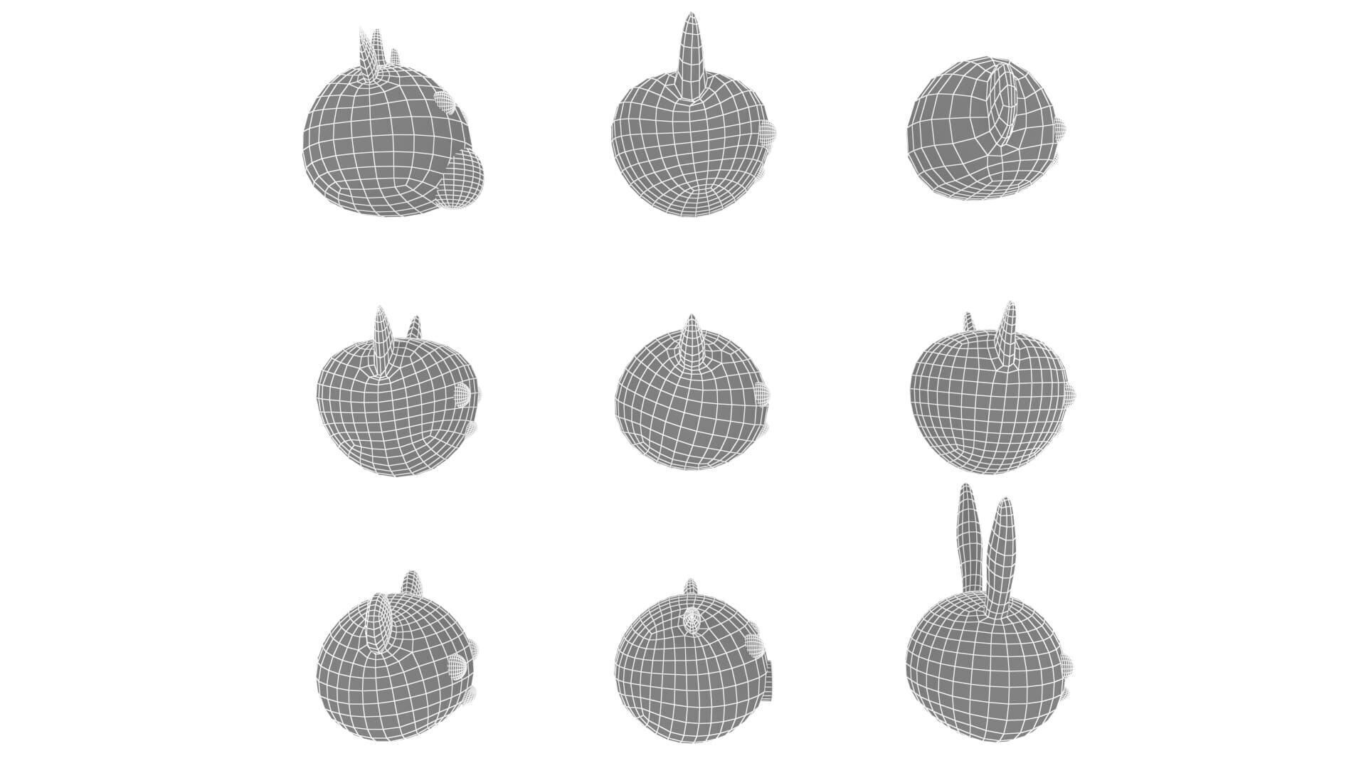 Animal Head 02 Cartoon Low-poly 3D model_13