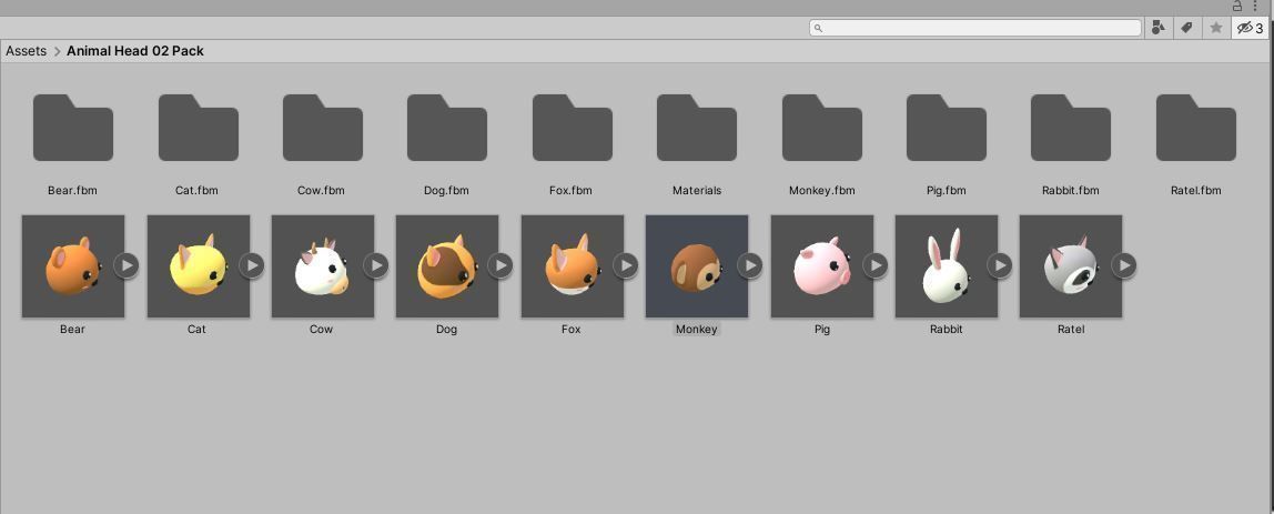 Animal Head 02 Cartoon Low-poly 3D model_10