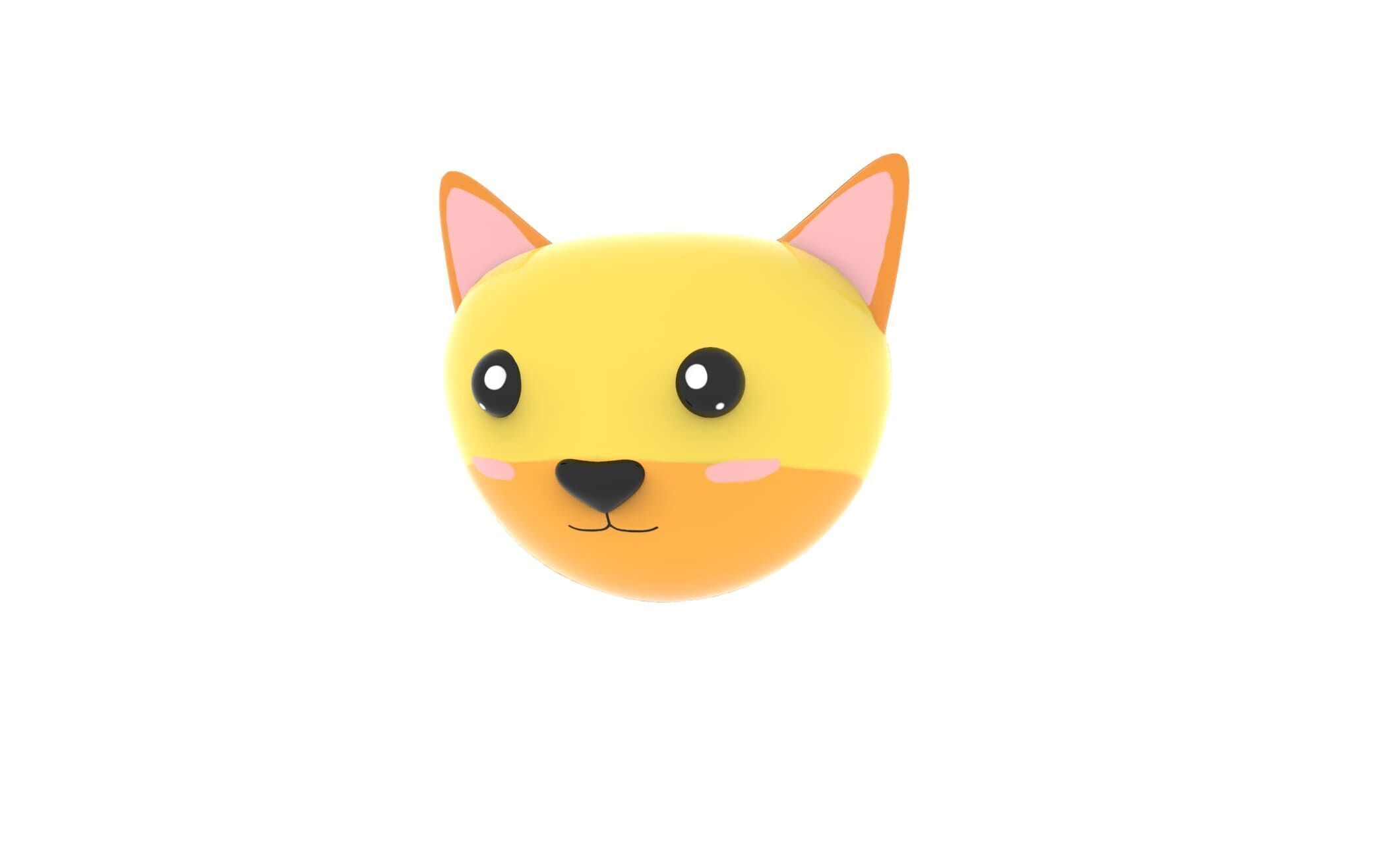 Animal Head 02 Cartoon Low-poly 3D model_7