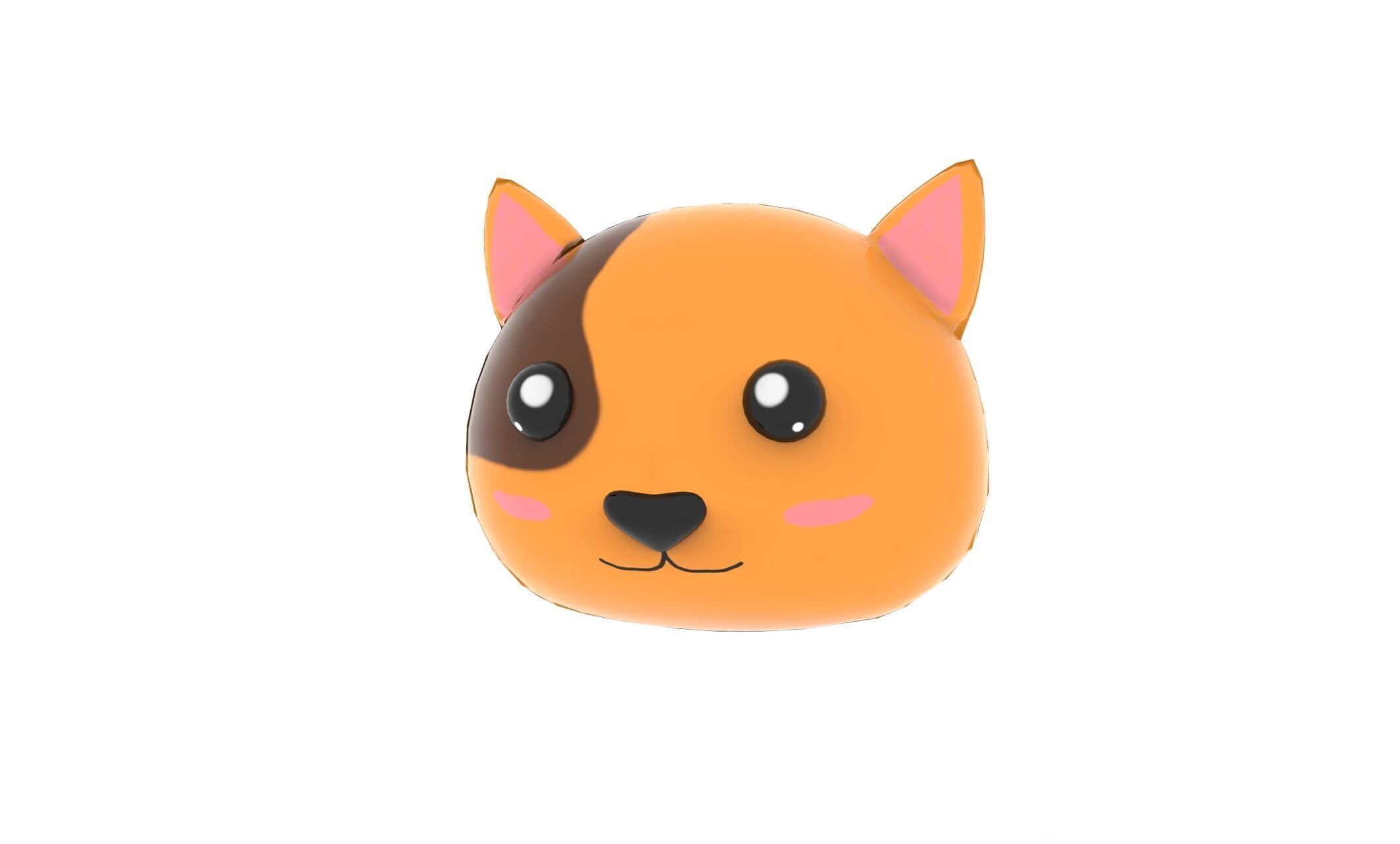 Animal Head 02 Cartoon Low-poly 3D model_9