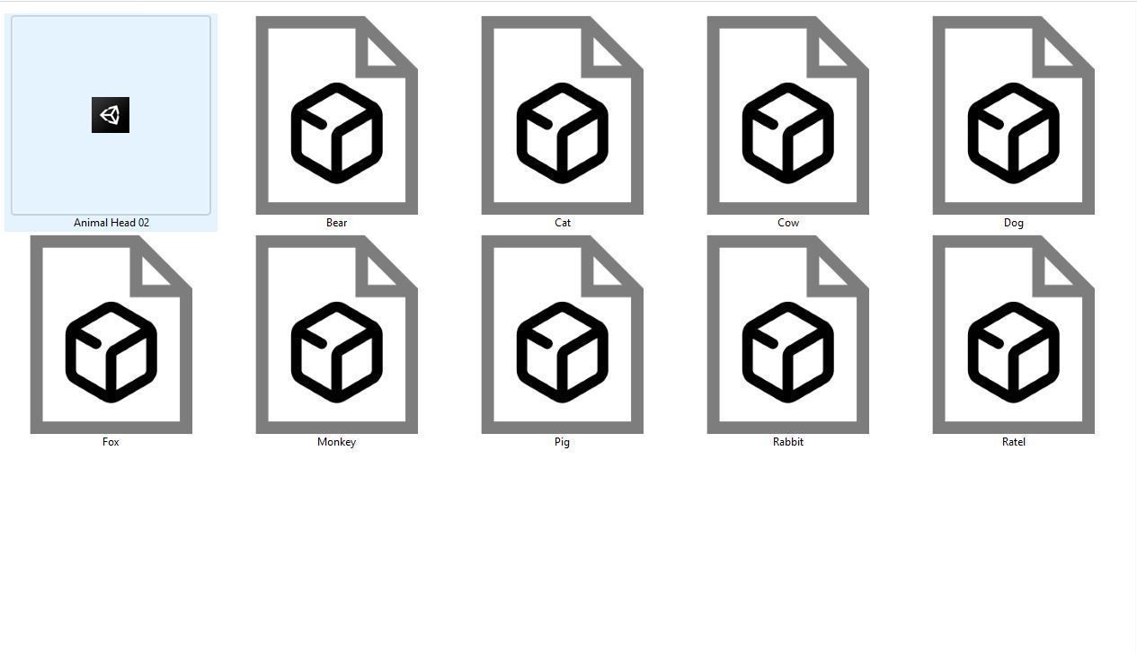 Animal Head 02 Cartoon Low-poly 3D model_11