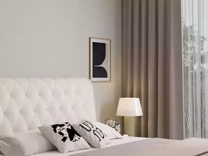 Comfortable bedroom interior scene 