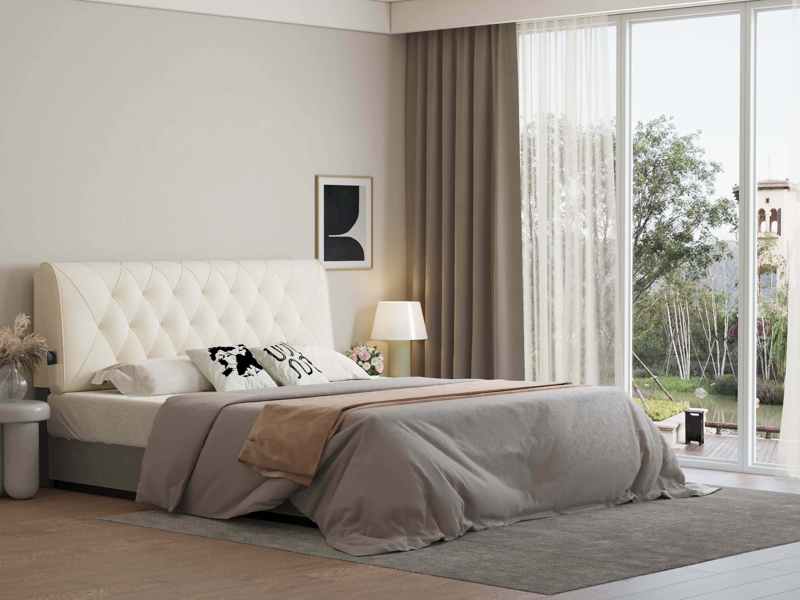 Comfortable bedroom interior scene 3D model_5