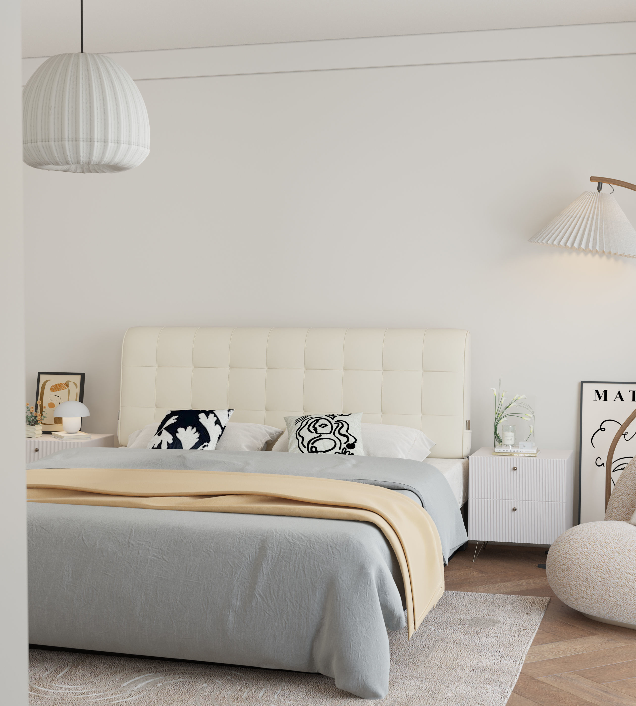 Comfortable bedroom interior scene 3D model_10