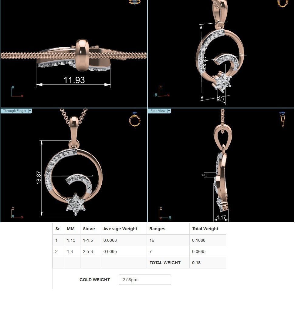 Women Pendant STL OBJ FBX Renders Details 3D print model_9