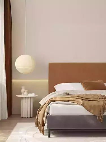 Comfortable bedroom interior scene 3D model