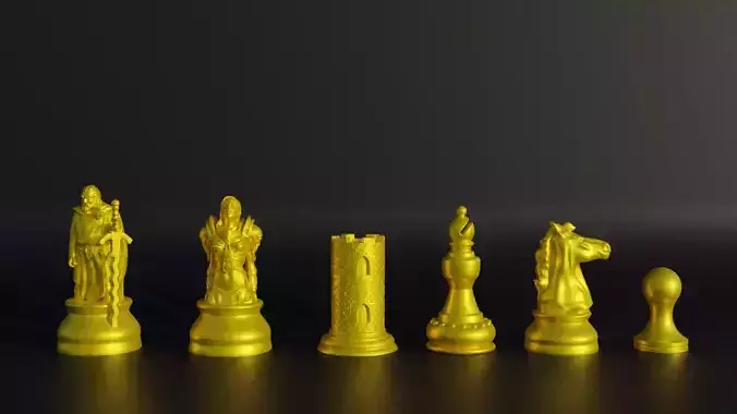 Chevalier Character Figure Chess Set -  6 Different Pieces