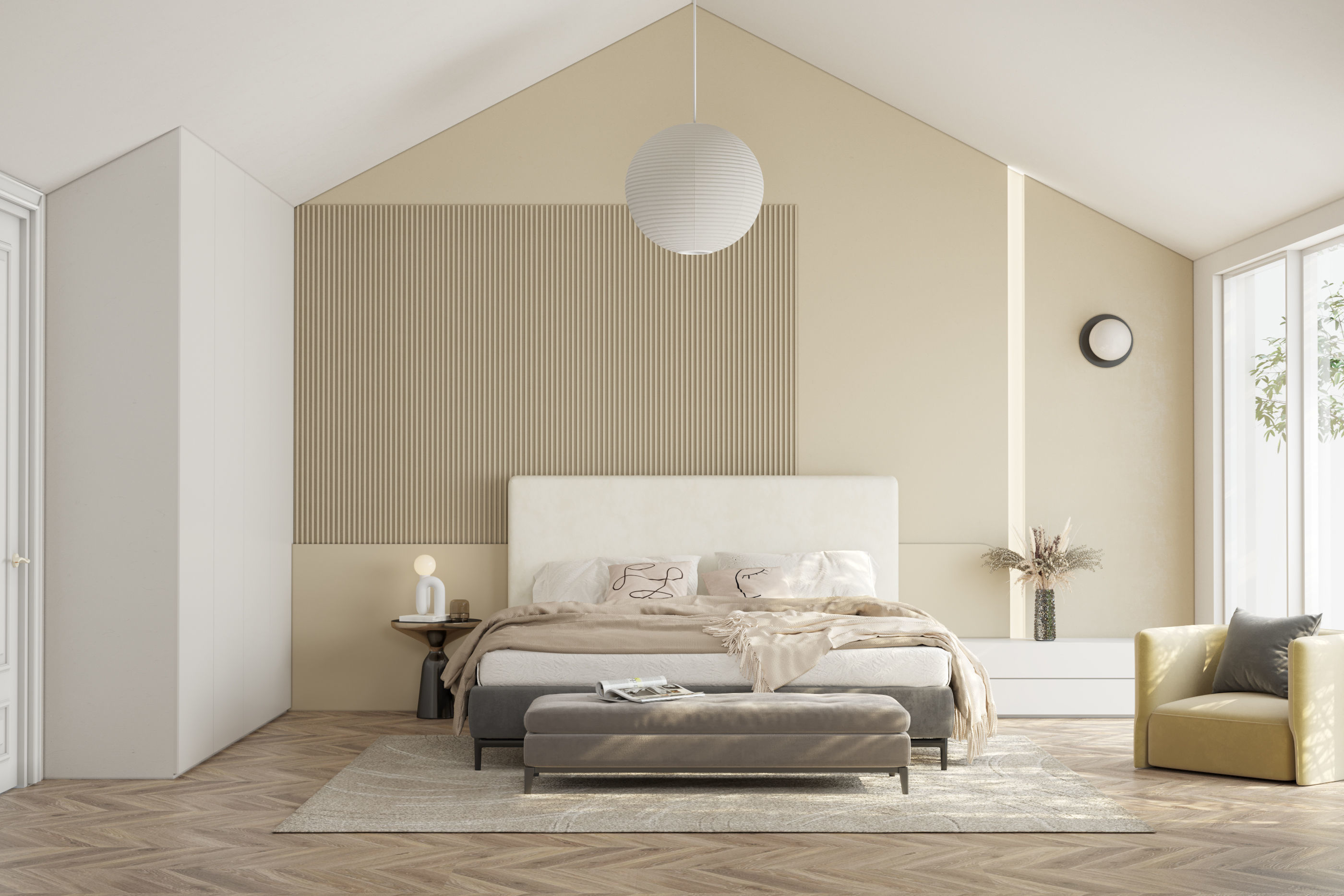 Comfortable bedroom interior scene 3D model 3D model_1
