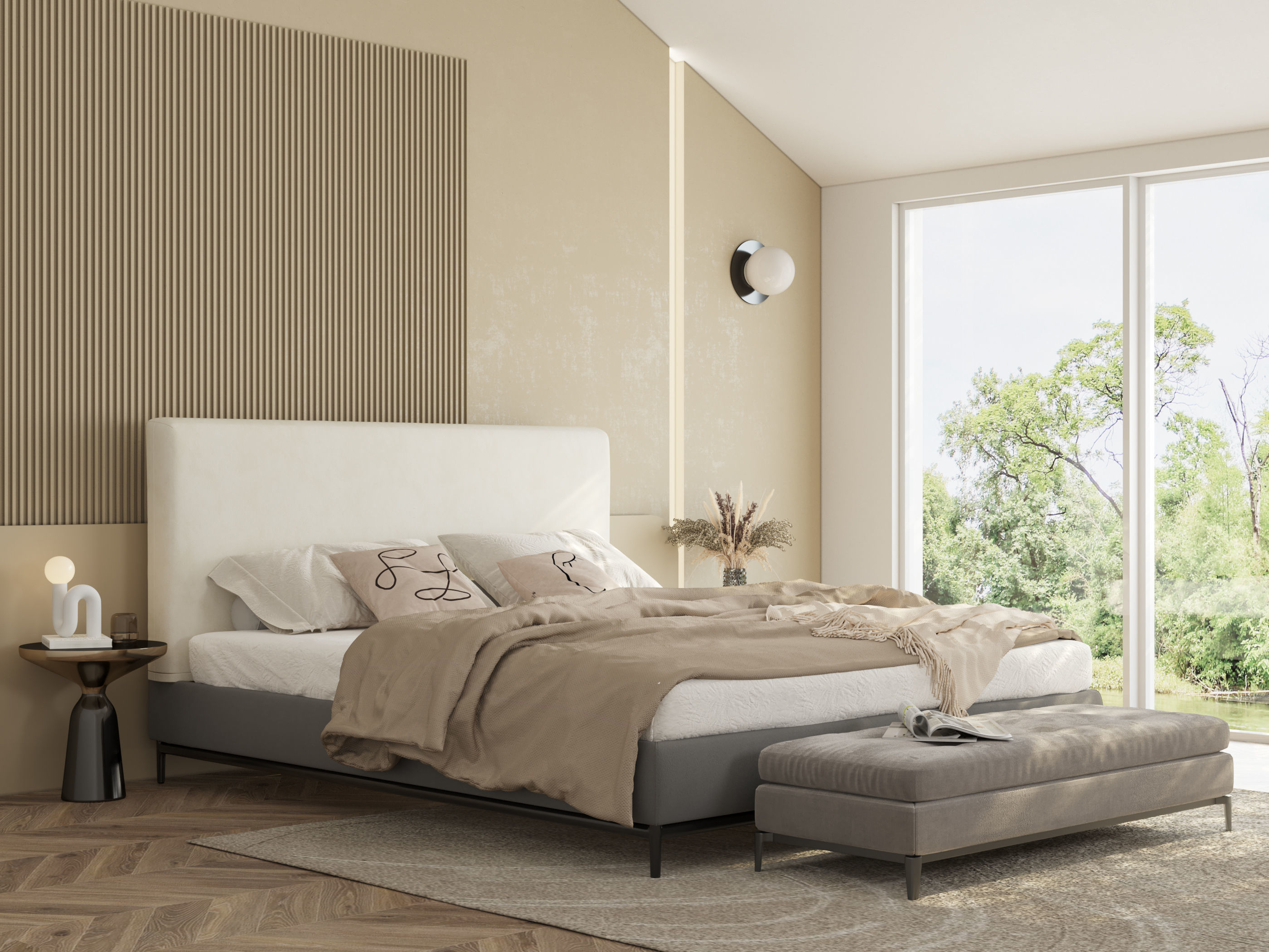 Comfortable bedroom interior scene 3D model 3D model_2